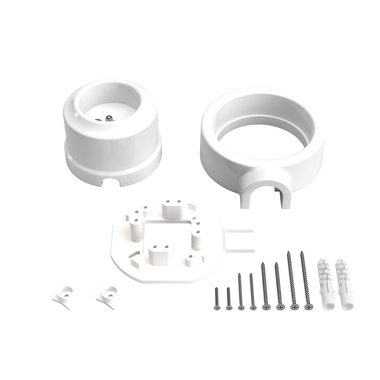 Kit presa a muro di tipo francese e base per Creative - Tubes in porcellana - Bianco - Creative Cables