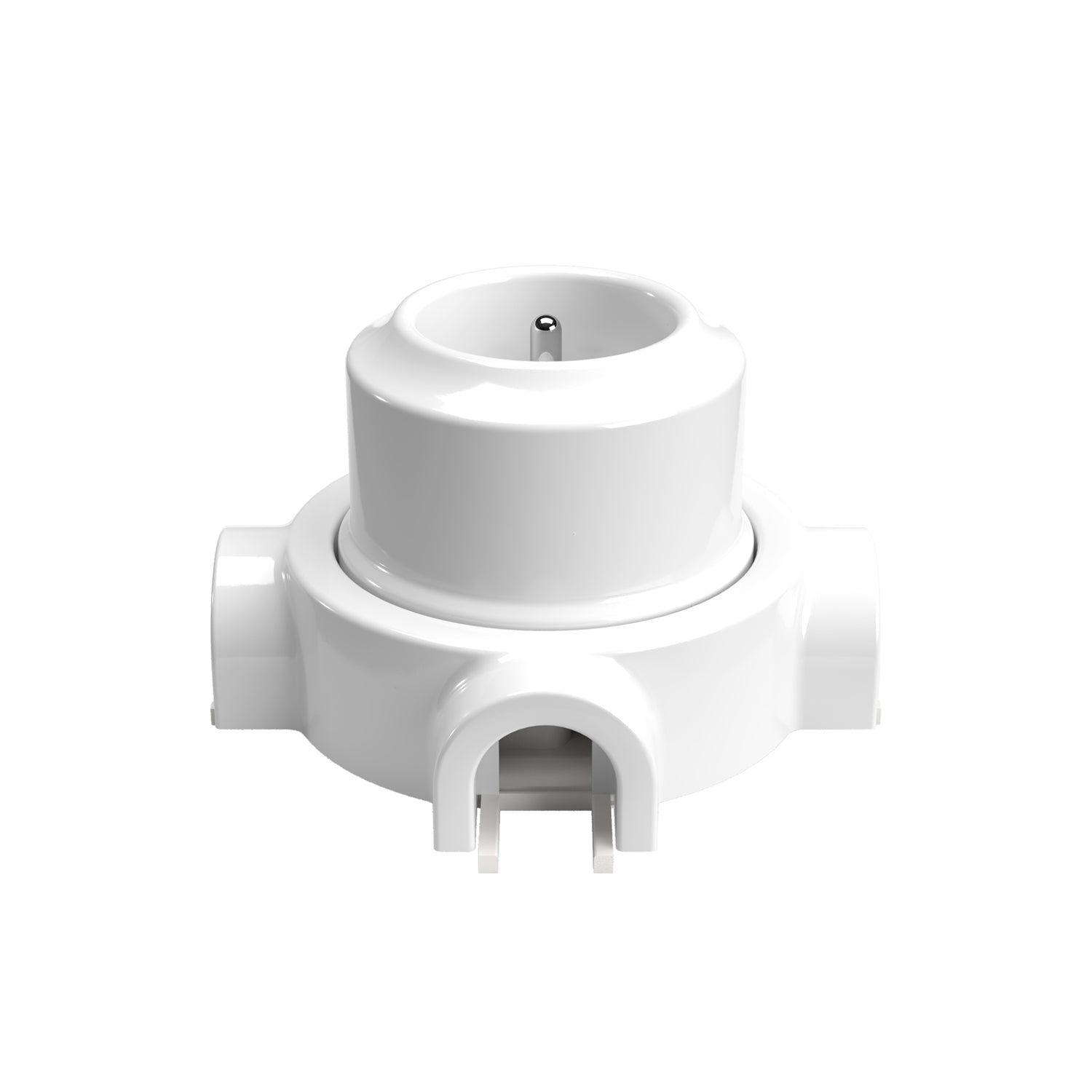 Kit presa a muro di tipo francese e base per Creative - Tubes in porcellana - Bianco - Creative Cables