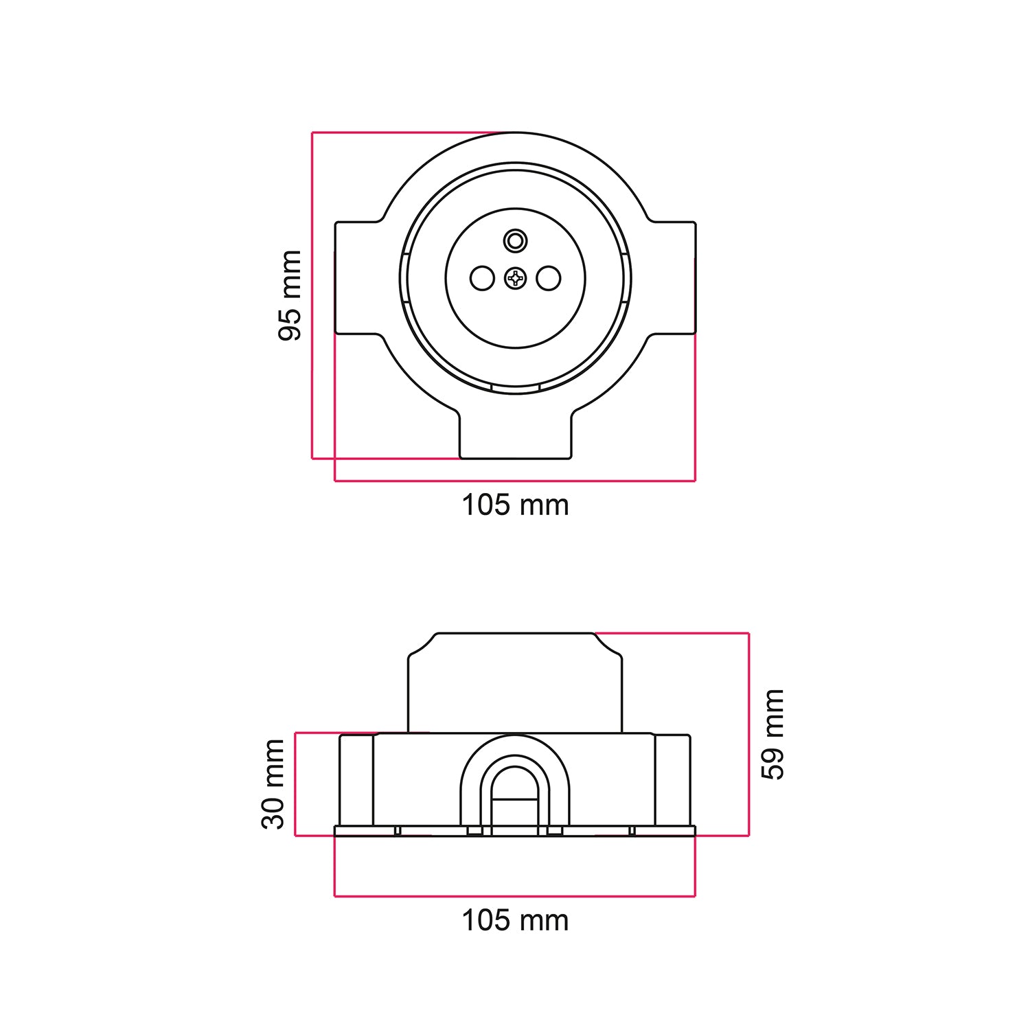 Kit presa a muro di tipo francese e base per Creative - Tubes in porcellana - Bianco - Creative Cables