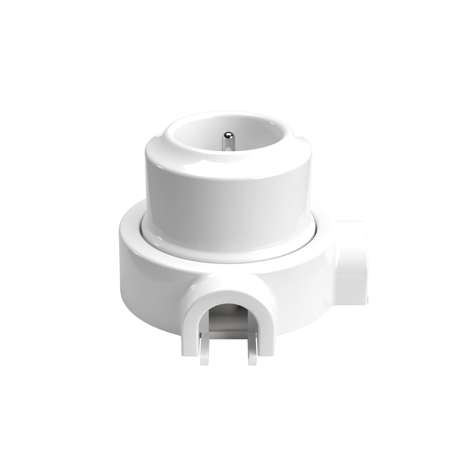 Kit presa a muro di tipo francese e base per Creative - Tubes in porcellana - Bianco - Creative Cables