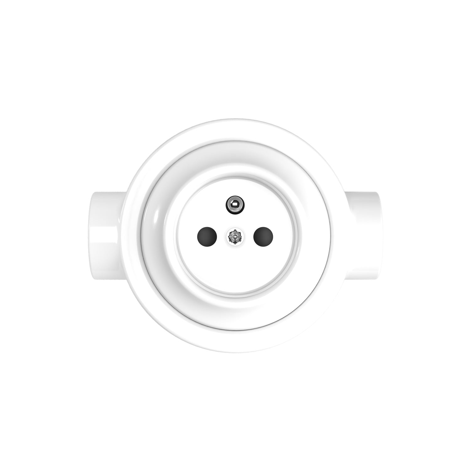 Kit presa a muro di tipo francese e base per Creative - Tubes in porcellana - Bianco - Creative Cables