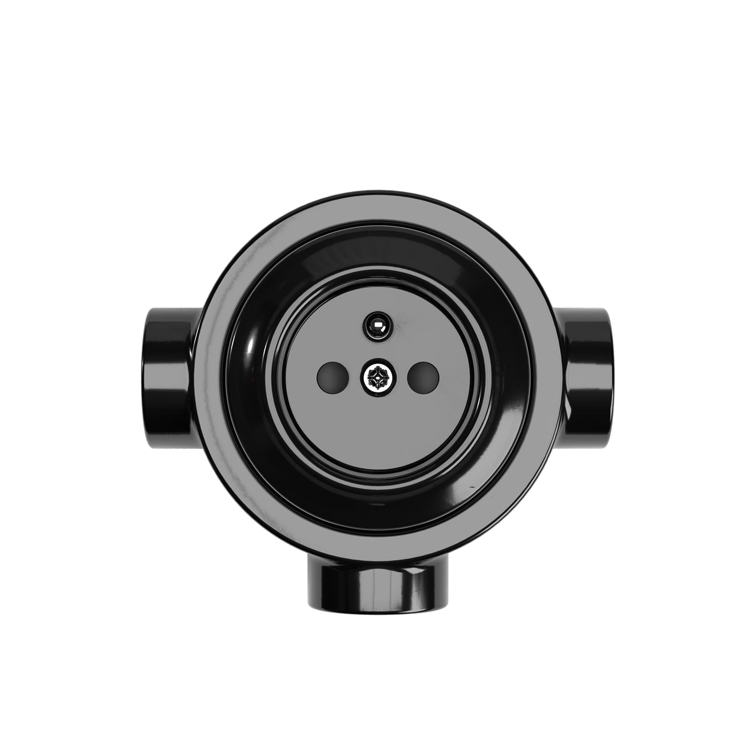 Kit presa a muro di tipo francese e base per Creative - Tubes in porcellana - Nero - Creative Cables