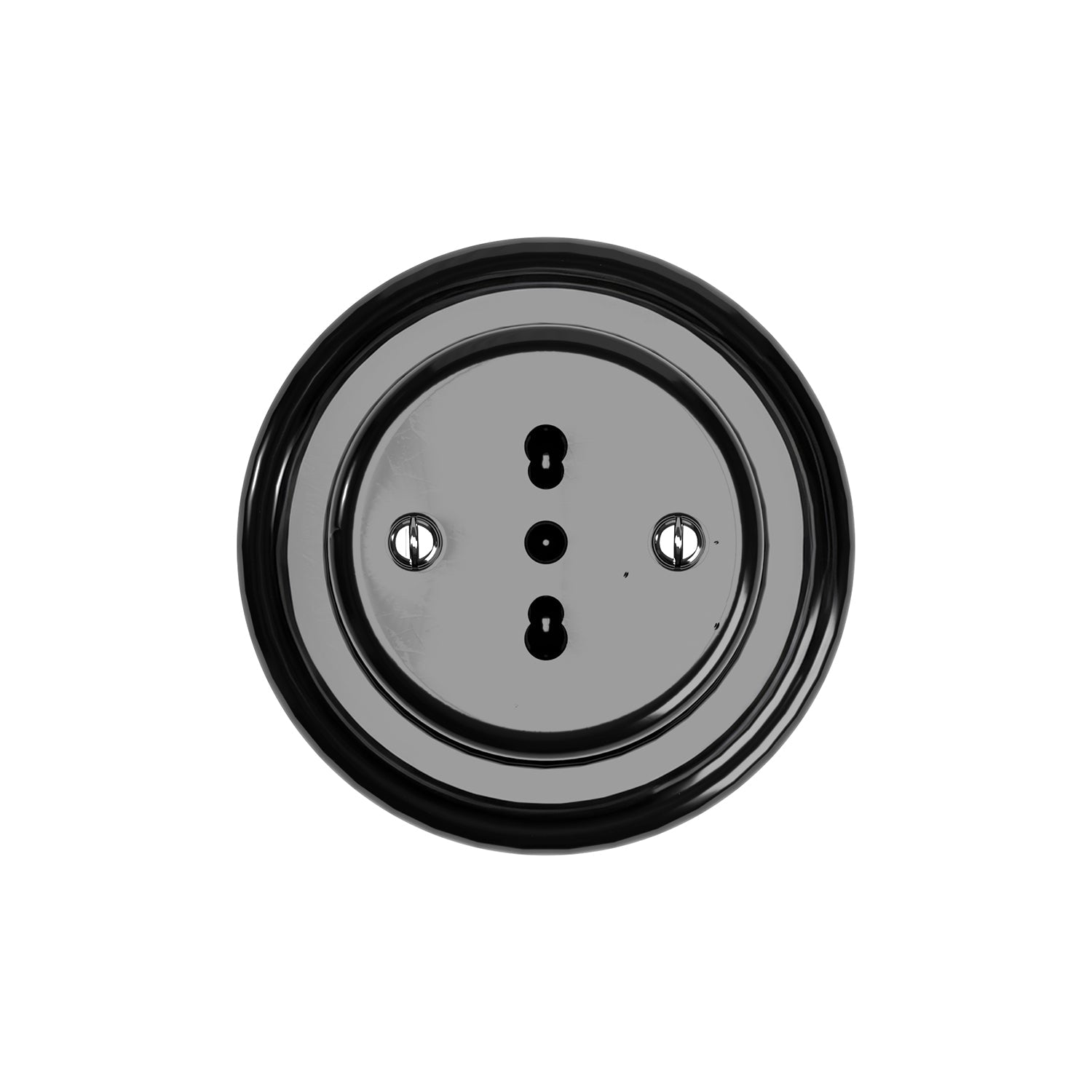 Kit presa bipasso italiana 10/16A da parete e base in porcellana - Nero - Creative Cables