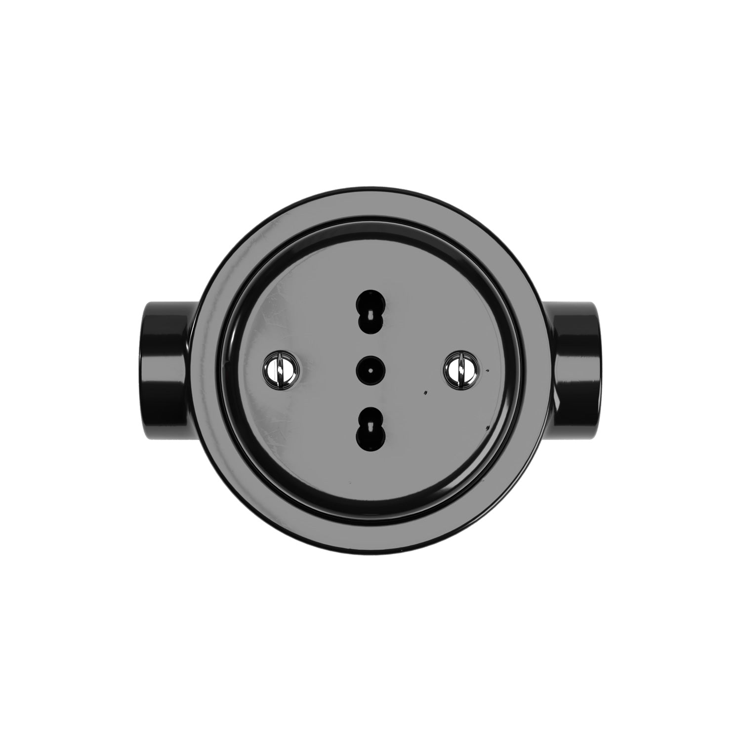 Kit presa bipasso italiana 10/16A da parete e base per Creative - Tubes in porcellana - Nero - Creative Cables