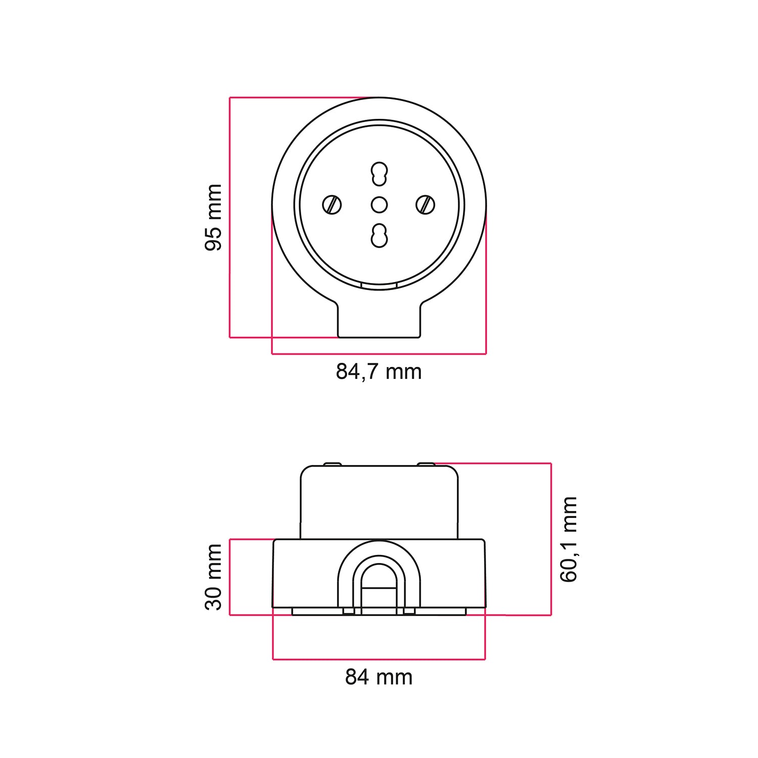 Kit presa bipasso italiana 10/16A da parete e base per Creative - Tubes in porcellana - Nero - Creative Cables