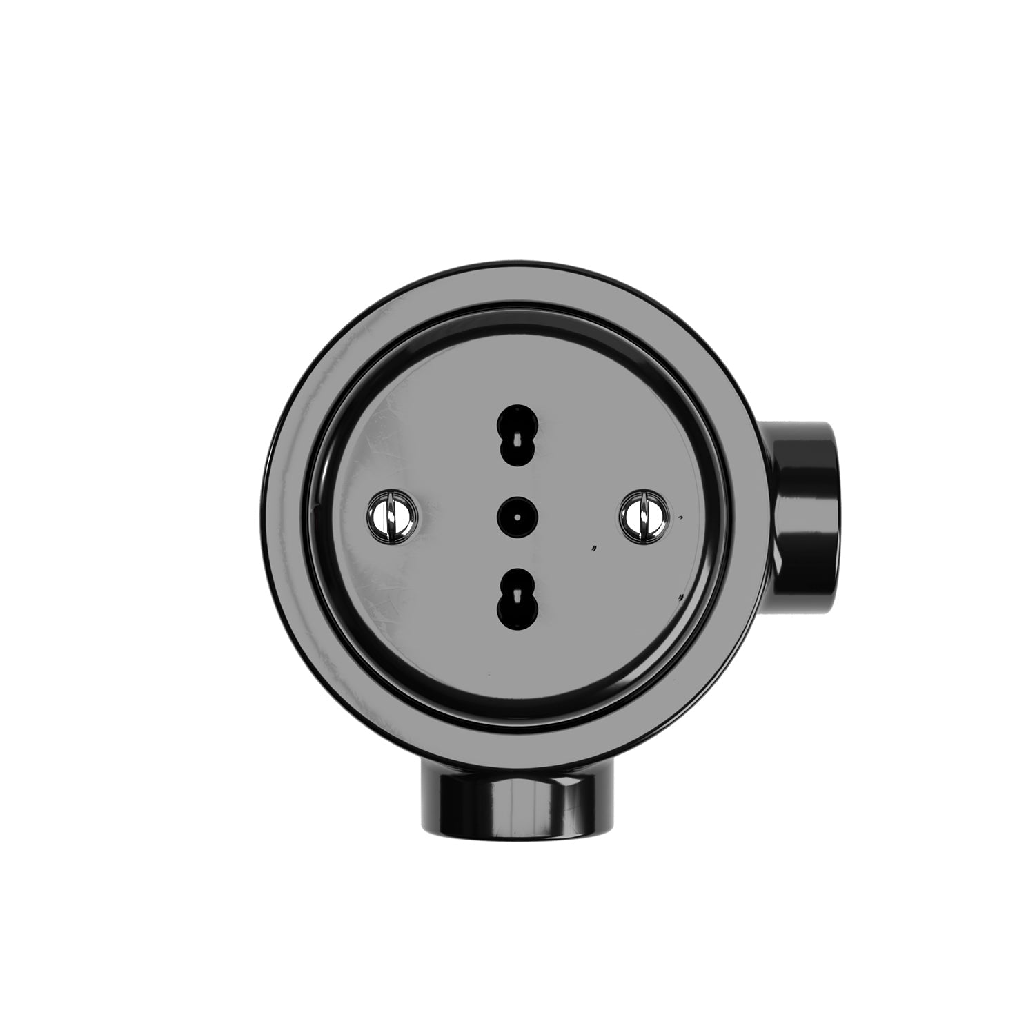 Kit presa bipasso italiana 10/16A da parete e base per Creative - Tubes in porcellana - Nero - Creative Cables