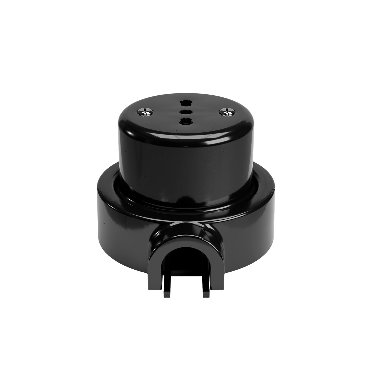 Kit presa bipasso italiana 10/16A da parete e base per Creative - Tubes in porcellana - Nero - Creative Cables