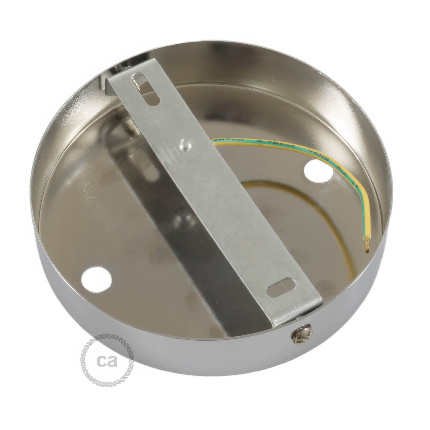 Kit rosone cilindrico in metallo a 2 fori - Titanio satinato - Creative Cables