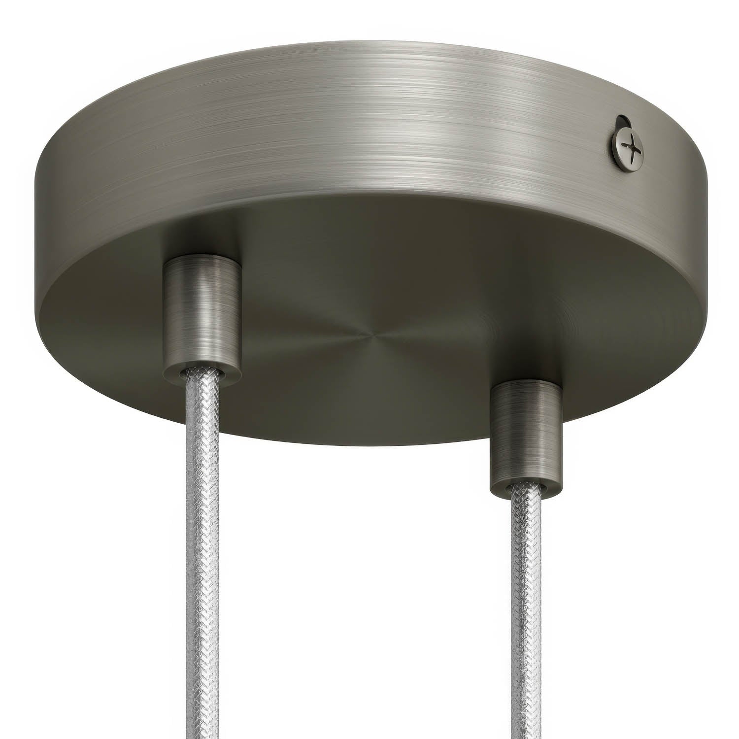 Kit rosone cilindrico in metallo a 2 fori - Titanio satinato - Creative Cables