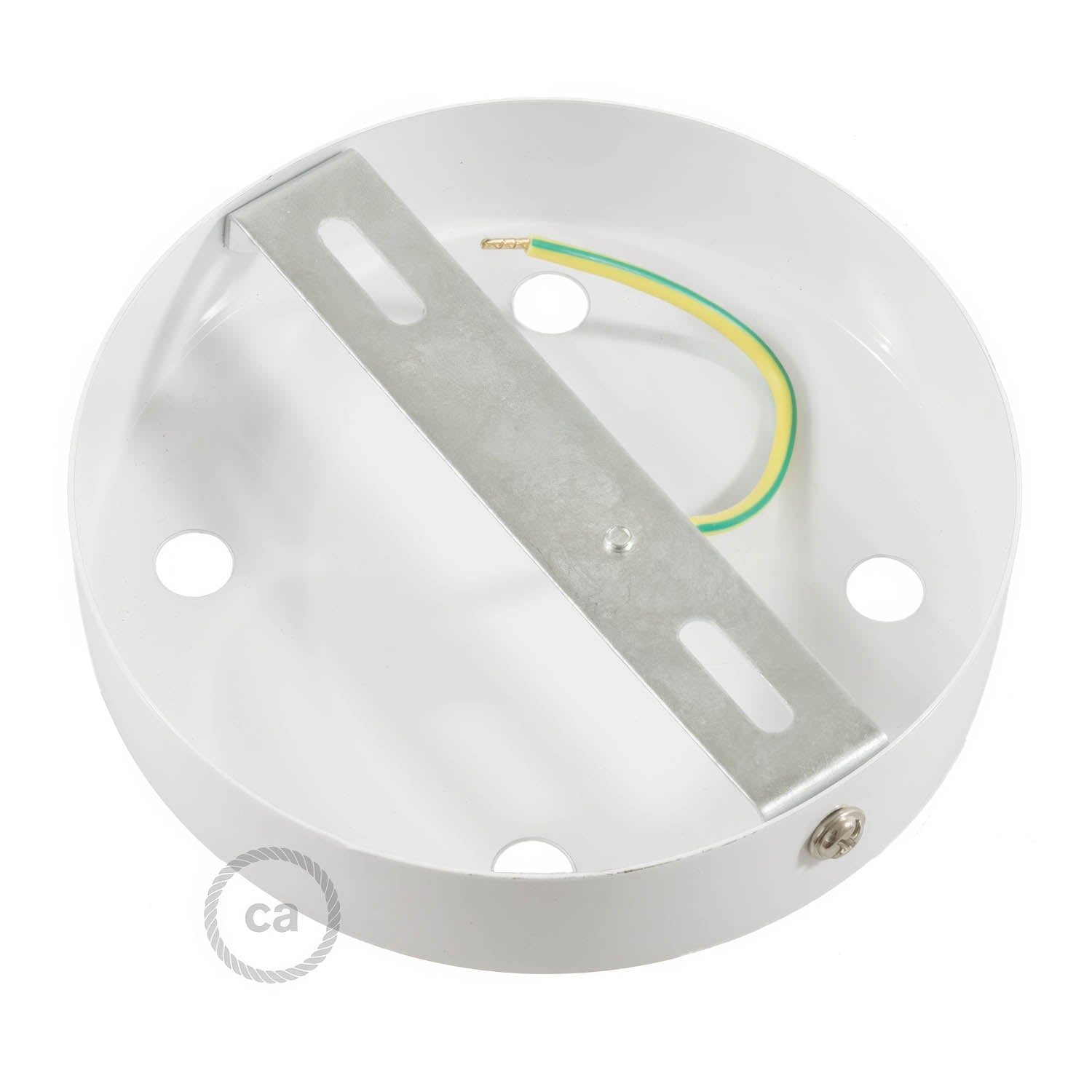 Kit rosone cilindrico in metallo a 4 fori - Bianco opaco - Creative Cables