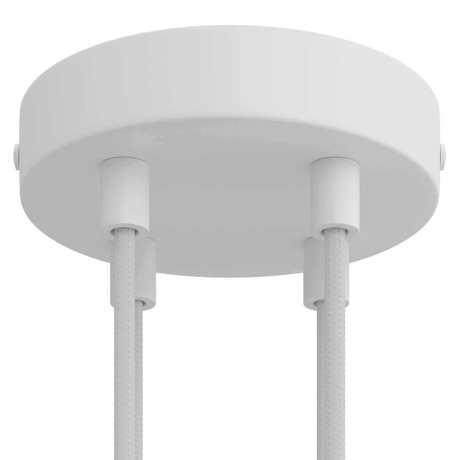 Kit rosone cilindrico in metallo a 4 fori - Bianco opaco - Creative Cables