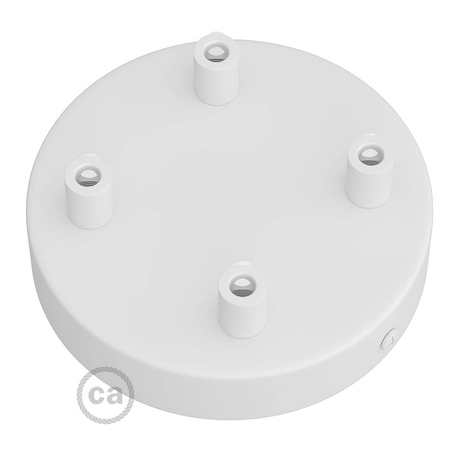 Kit rosone cilindrico in metallo a 4 fori - Bianco opaco - Creative Cables