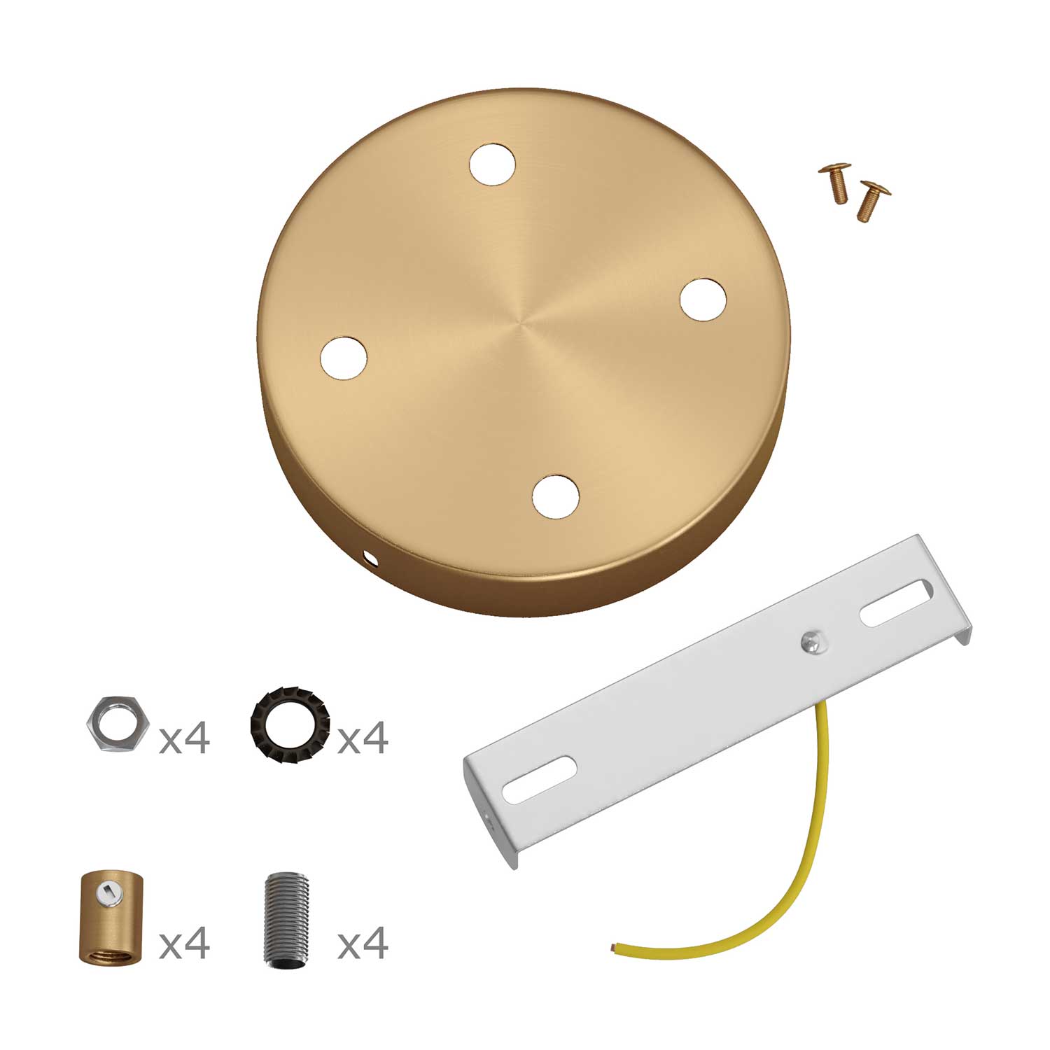 Kit rosone cilindrico in metallo a 4 fori - Bronzo satinato - Creative Cables