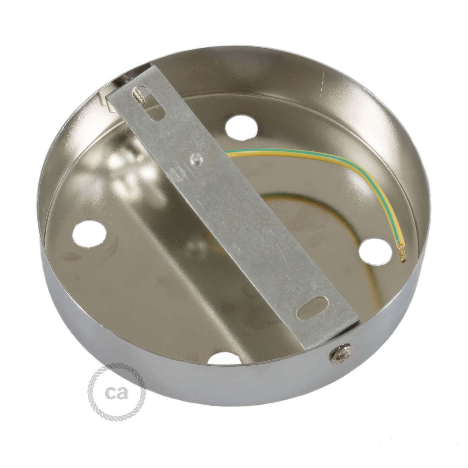 Kit rosone cilindrico in metallo a 4 fori - Cromo - Creative Cables