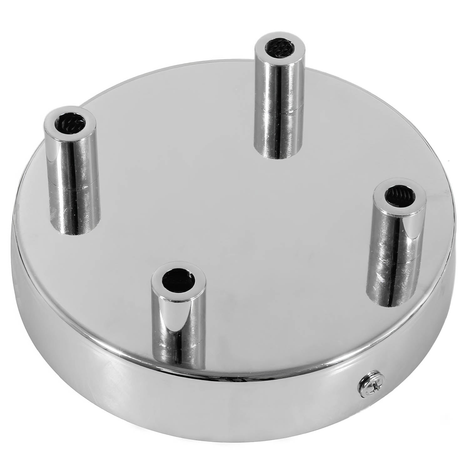 Kit rosone cilindrico in metallo a 4 fori - Cromo - Creative Cables