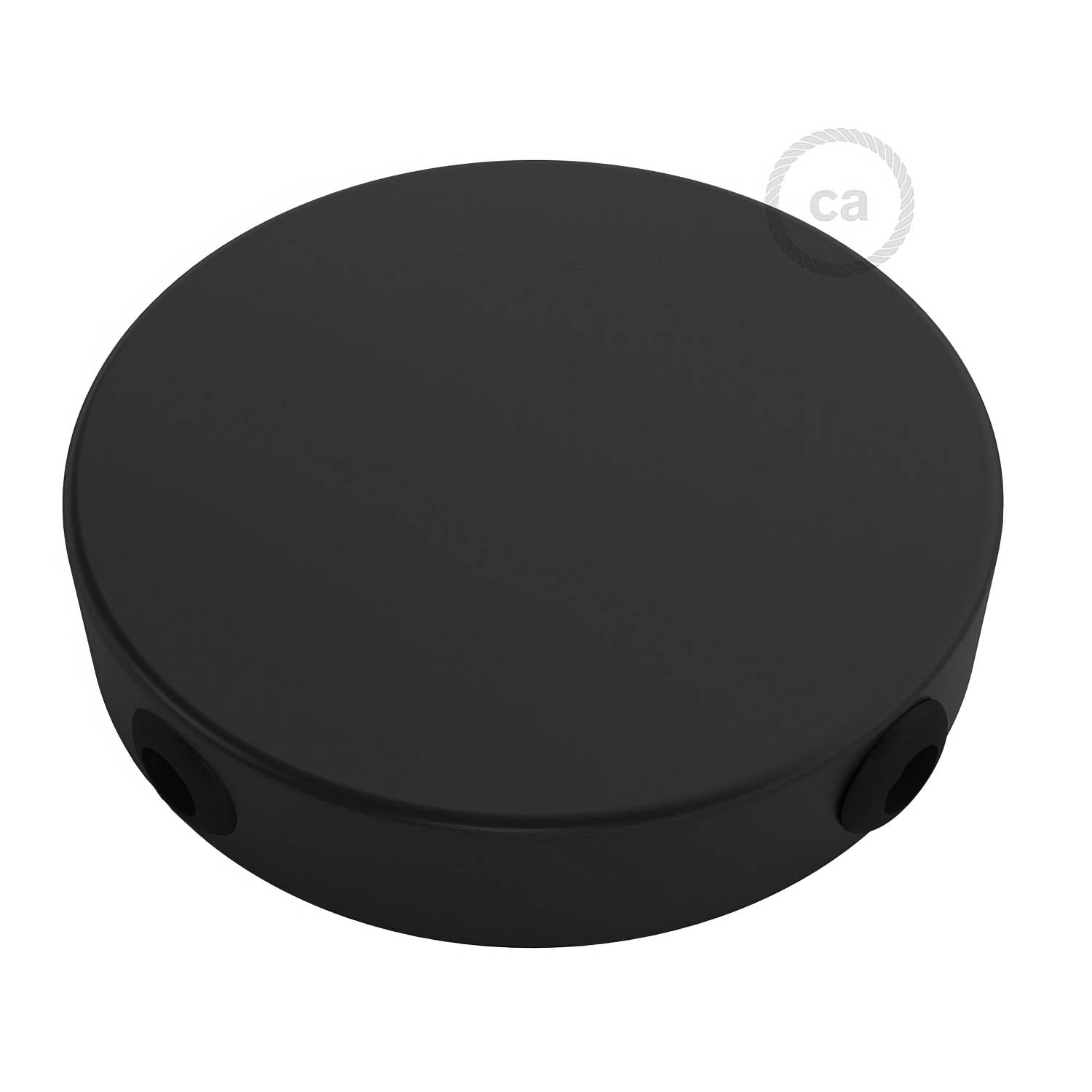 Kit rosone cilindrico in metallo a 4 fori laterali (scatola di derivazione) - Nero - Creative Cables