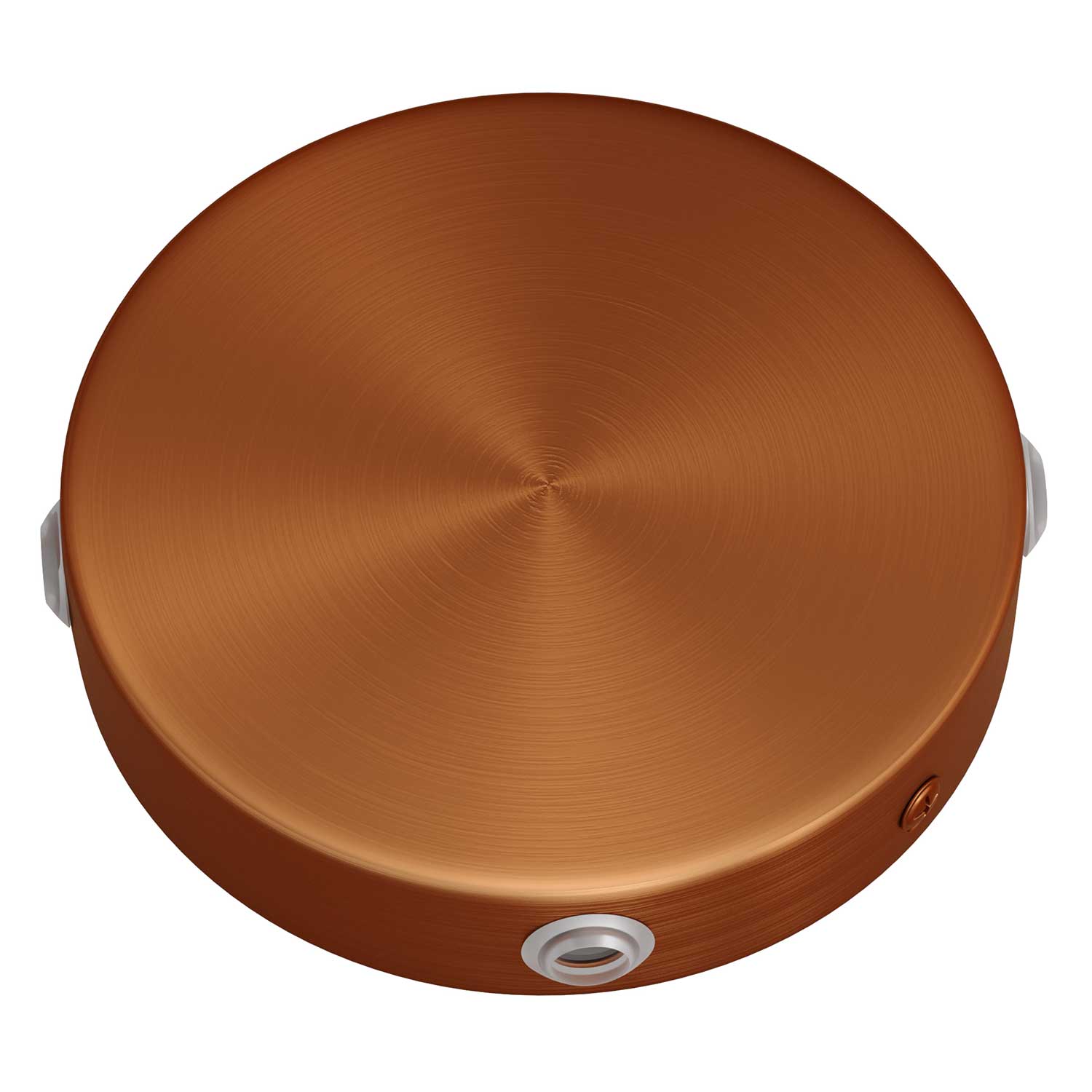 Kit rosone cilindrico in metallo a 4 fori laterali (scatola di derivazione) - Rame satinato - Creative Cables