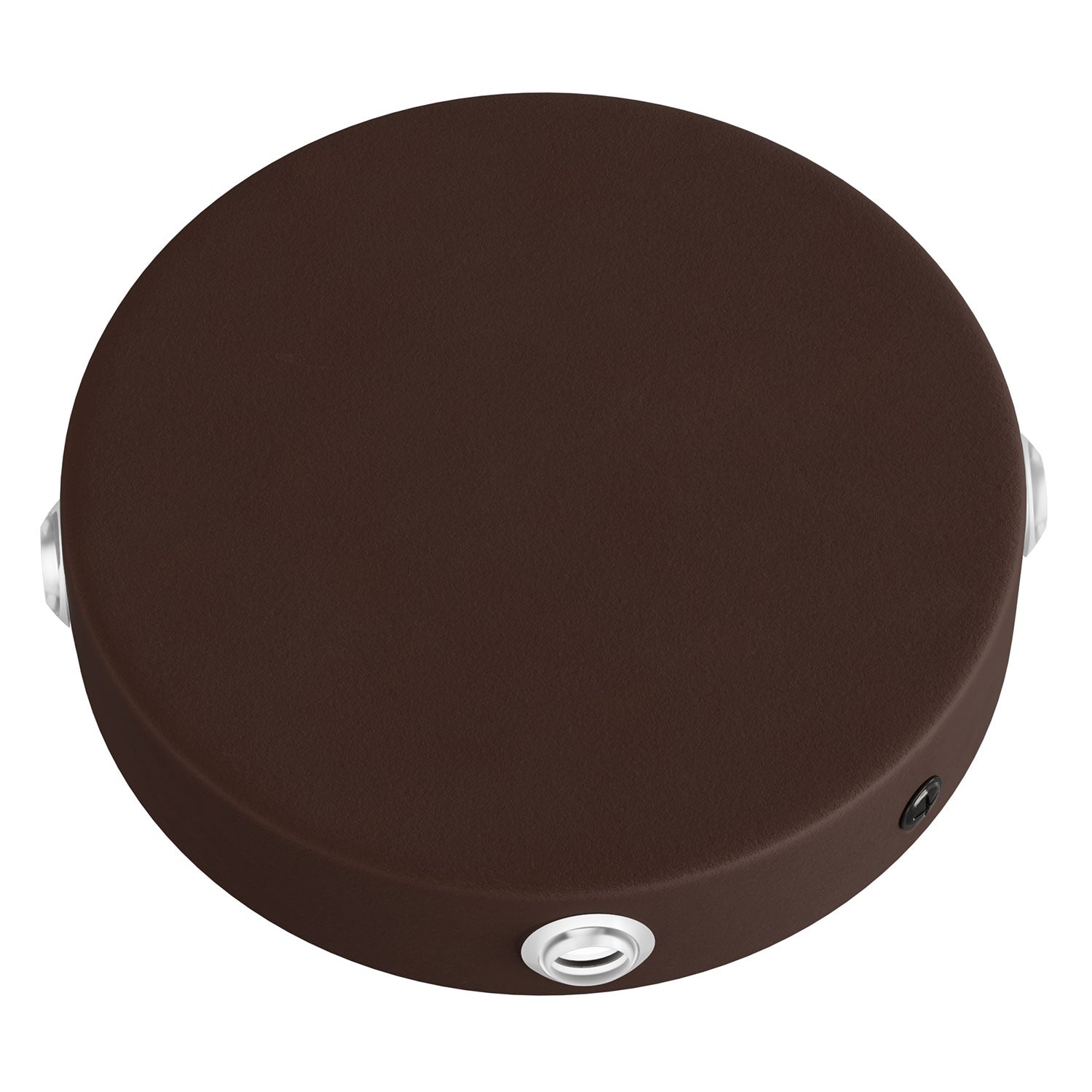 Kit rosone cilindrico in metallo a 4 fori laterali (scatola di derivazione) - Ruggine scura verniciata - Creative Cables