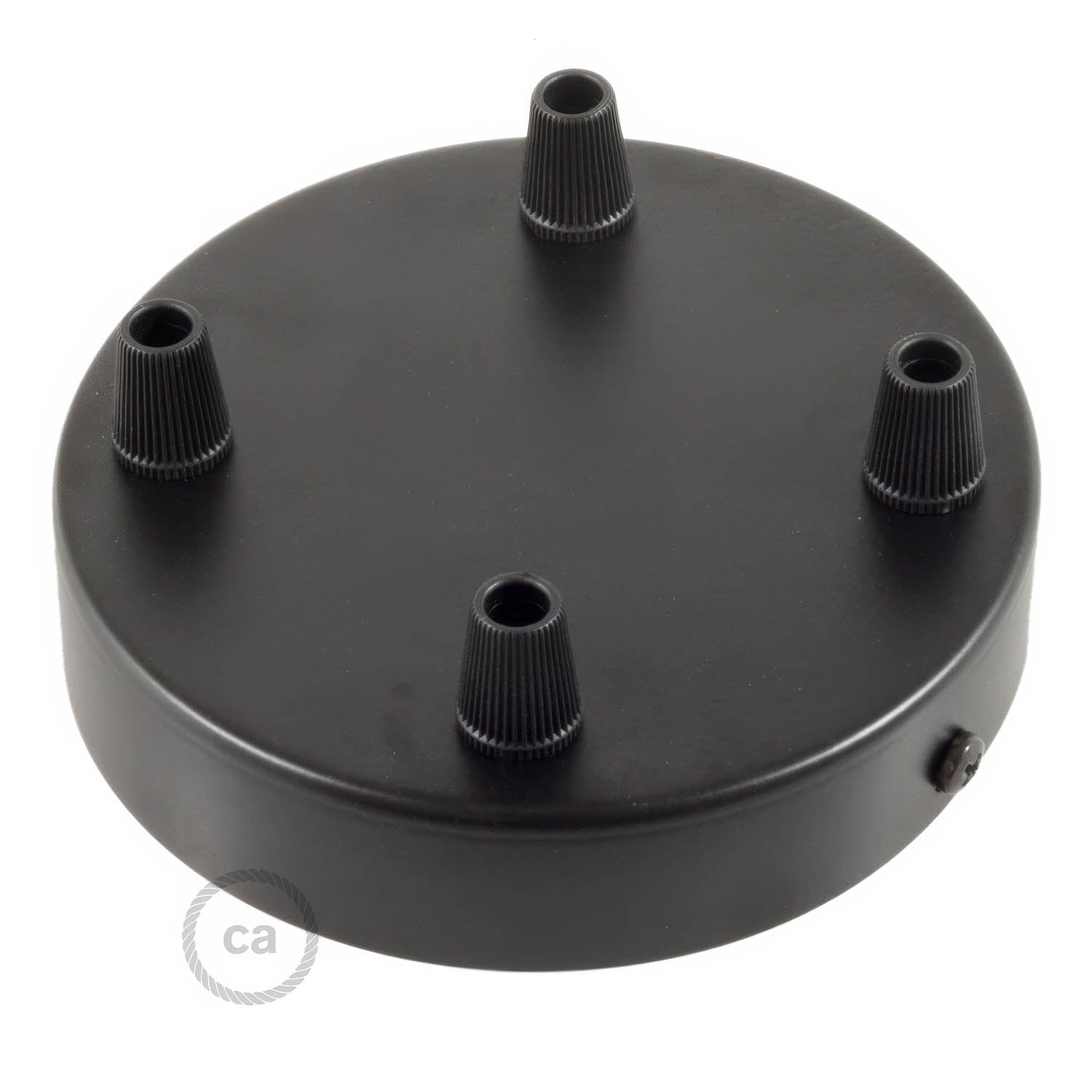 Kit rosone cilindrico in metallo a 4 fori - Nero - Creative Cables