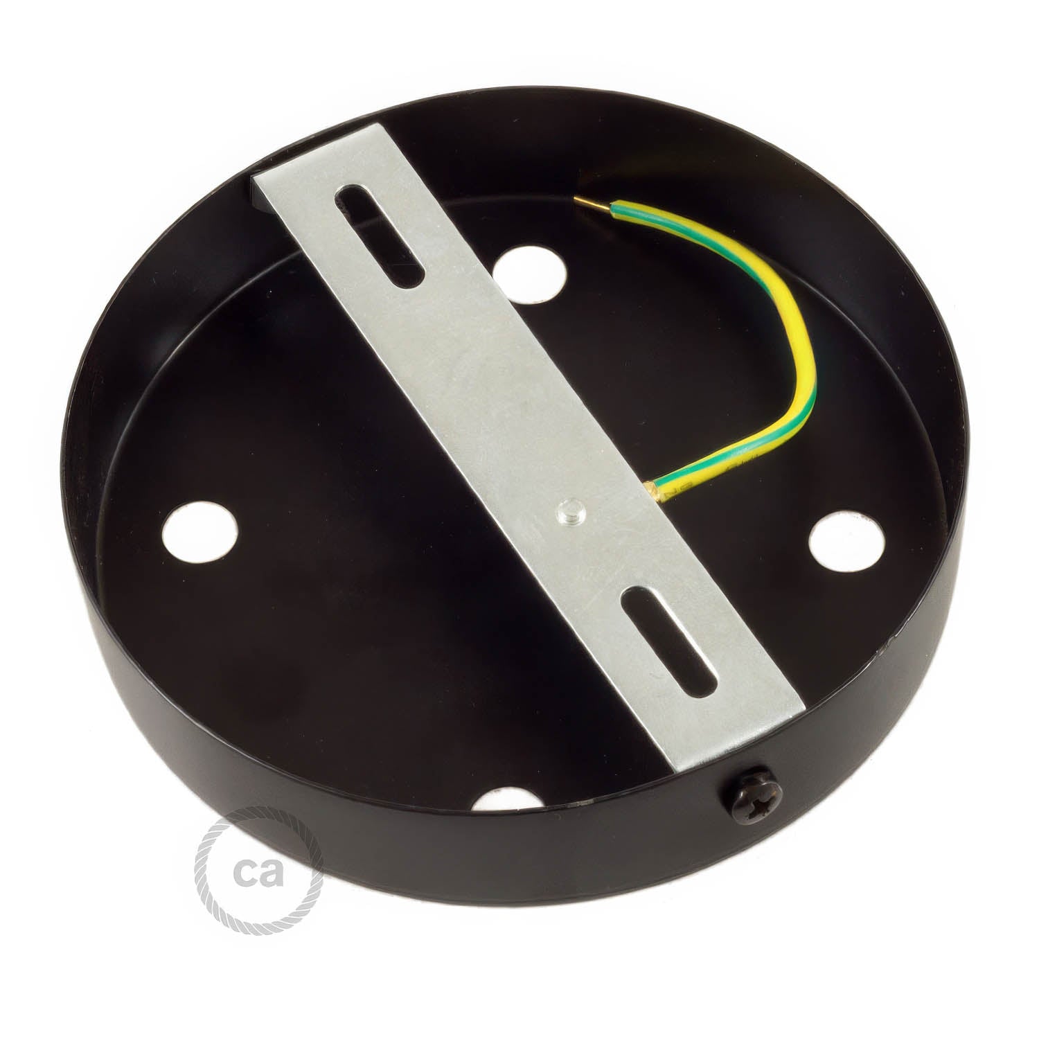 Kit rosone cilindrico in metallo a 4 fori - Nero - Creative Cables