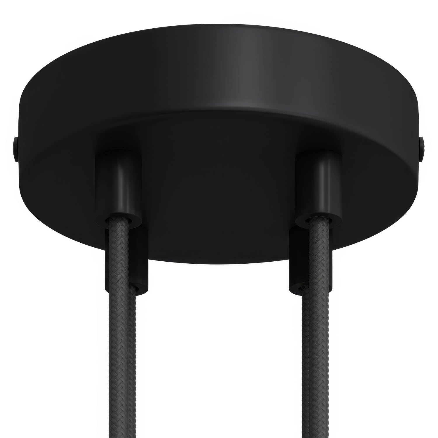 Kit rosone cilindrico in metallo a 4 fori - Nero - Creative Cables