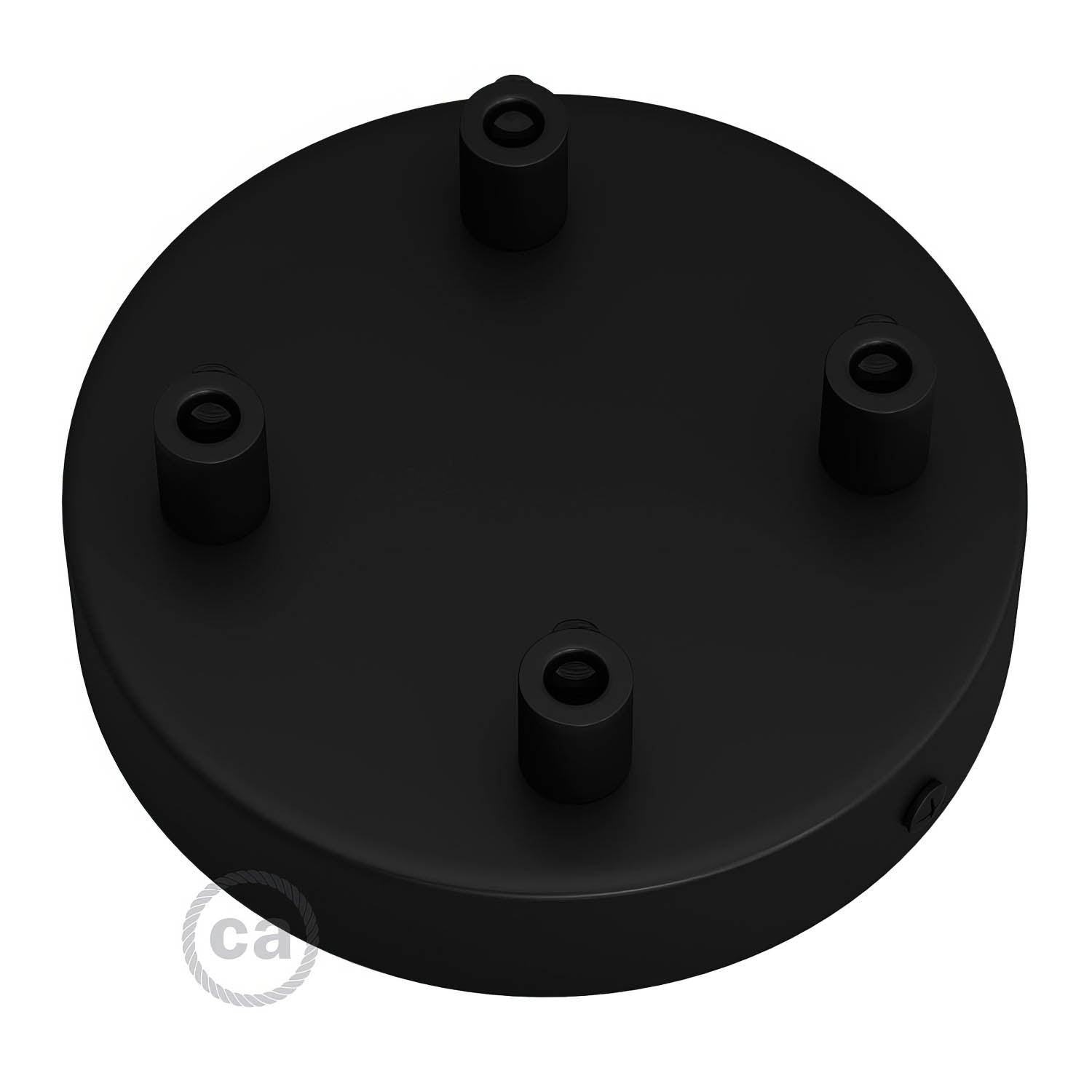 Kit rosone cilindrico in metallo a 4 fori - Nero - Creative Cables