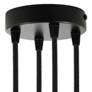 Kit rosone cilindrico in metallo a 4 fori - Nero - Creative Cables