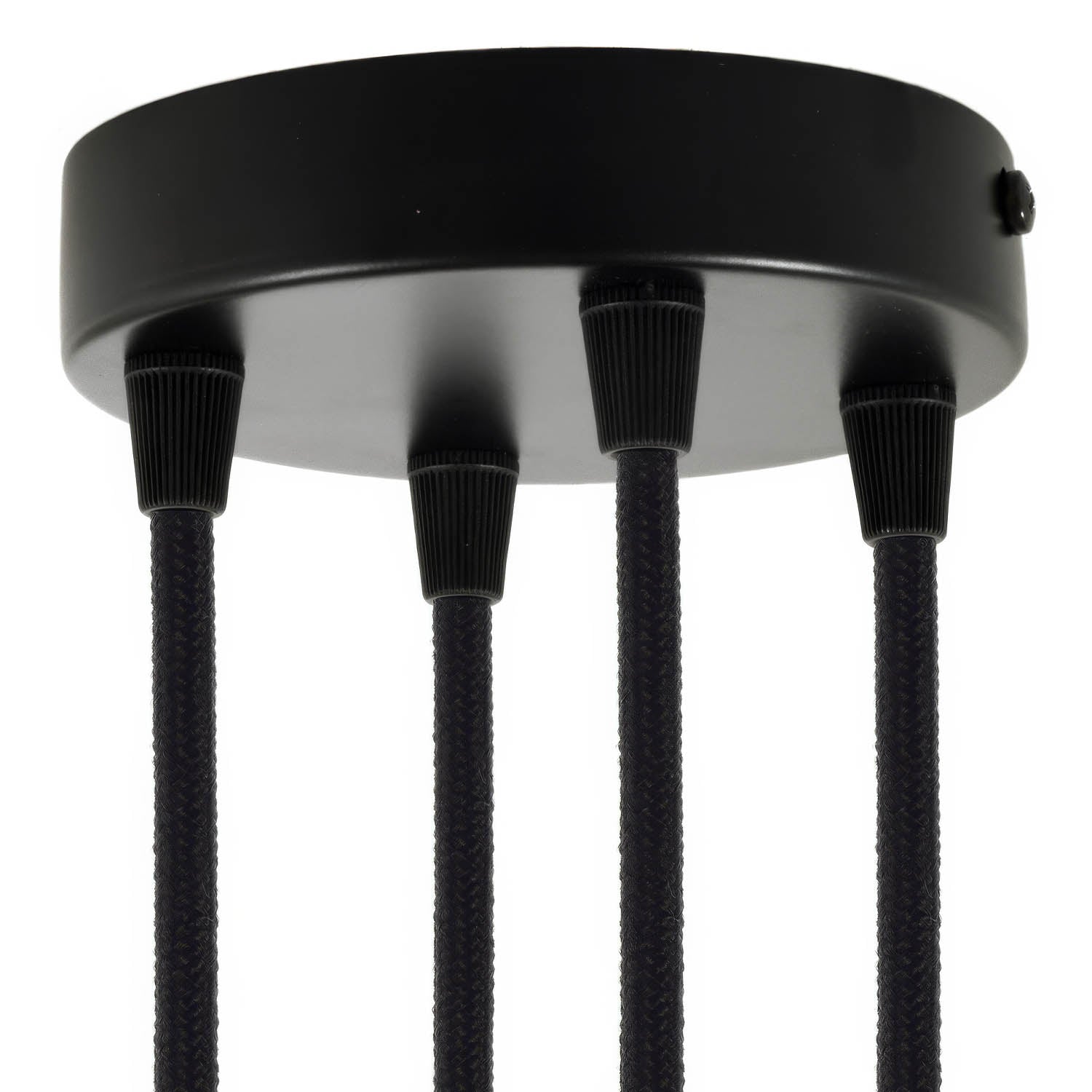 Kit rosone cilindrico in metallo a 4 fori - Nero - Creative Cables