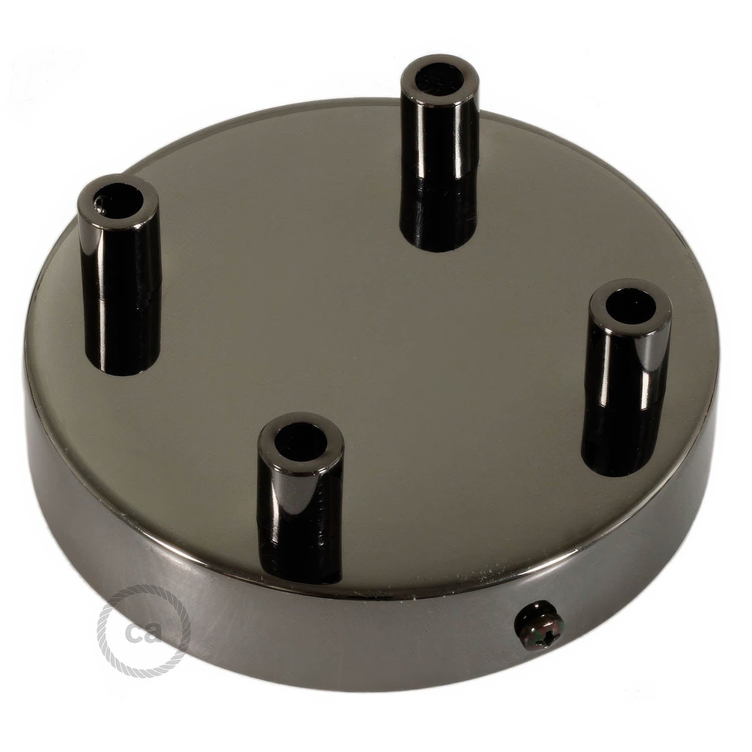 Kit rosone cilindrico in metallo a 4 fori - Nero perla - Creative Cables