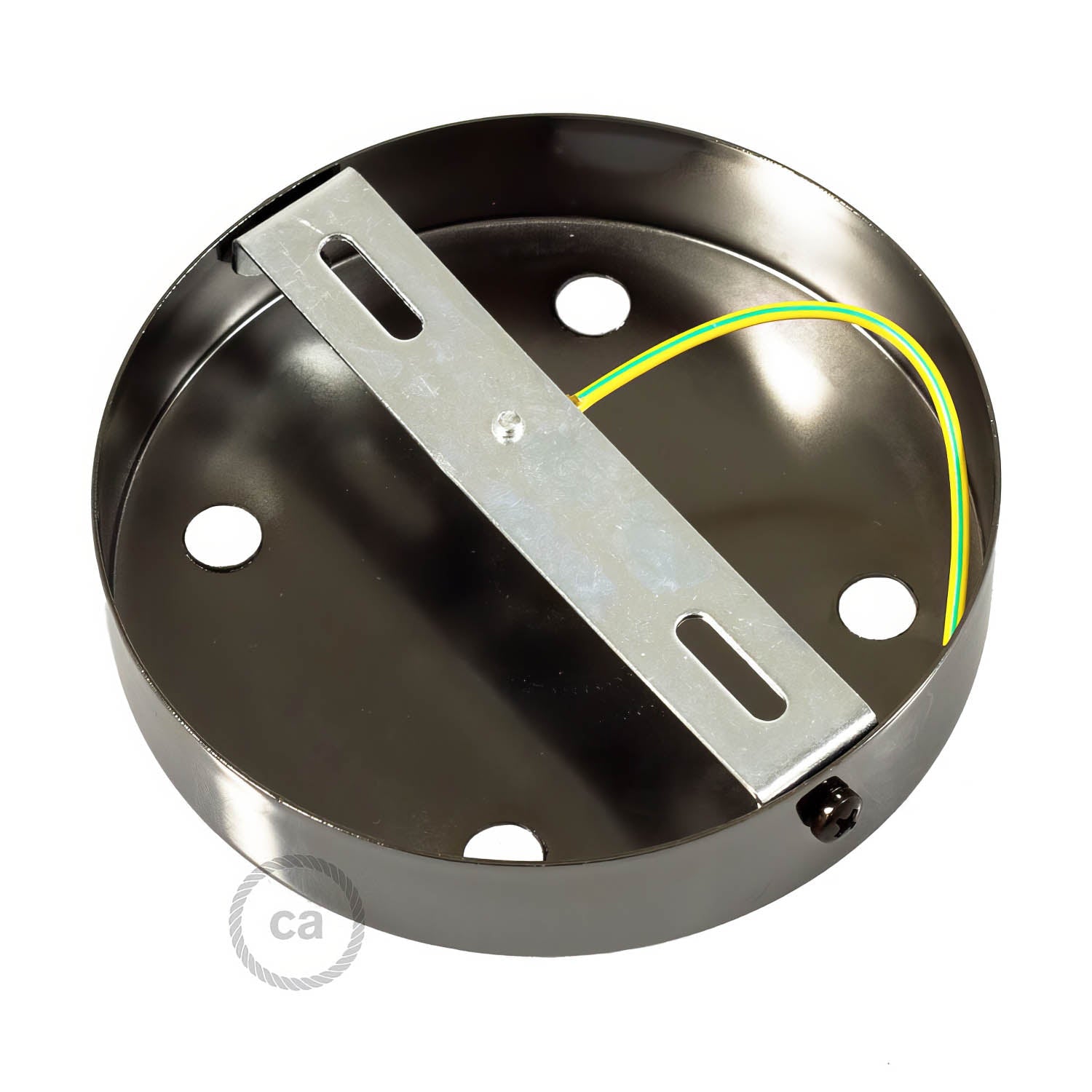 Kit rosone cilindrico in metallo a 4 fori - Nero perla - Creative Cables