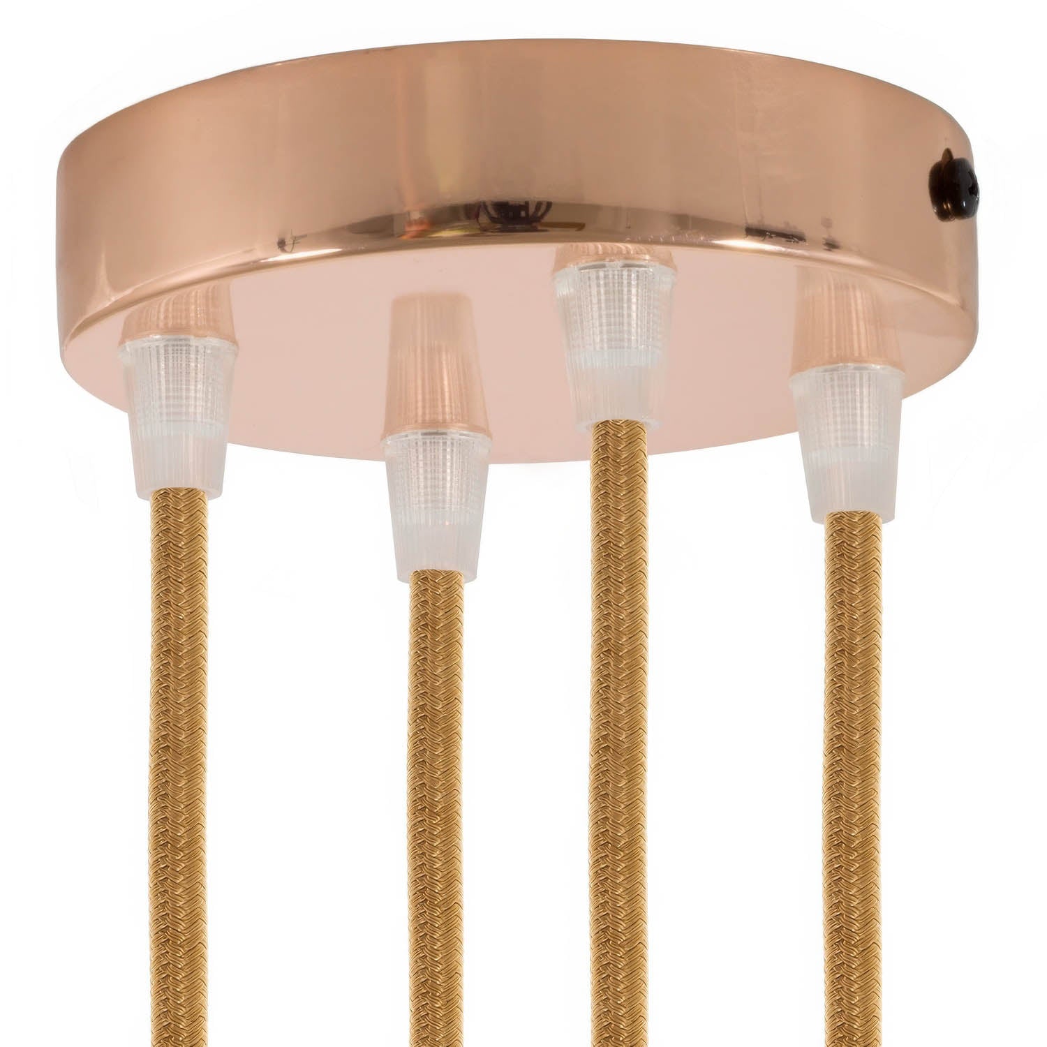 Kit rosone cilindrico in metallo a 4 fori - Rame - Creative Cables