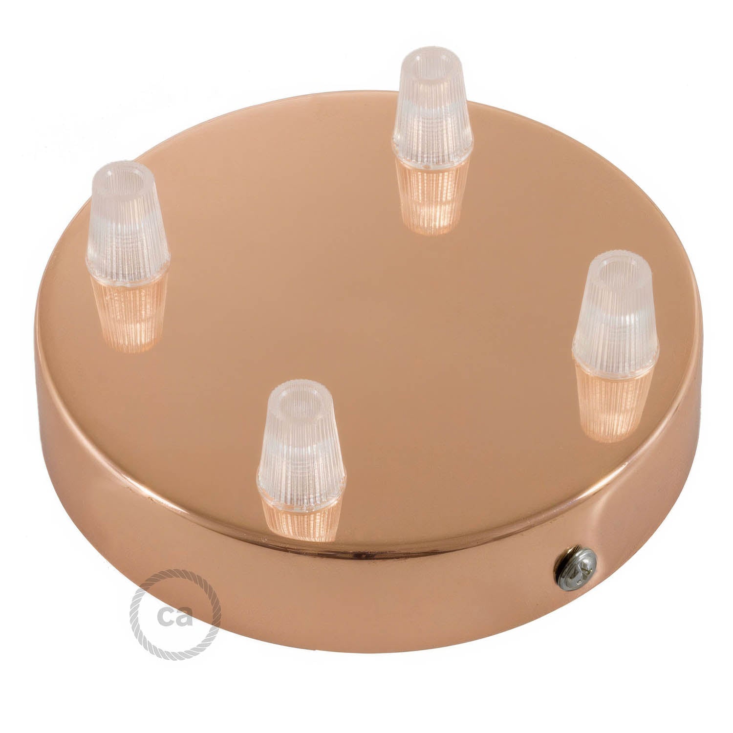 Kit rosone cilindrico in metallo a 4 fori - Rame - Creative Cables