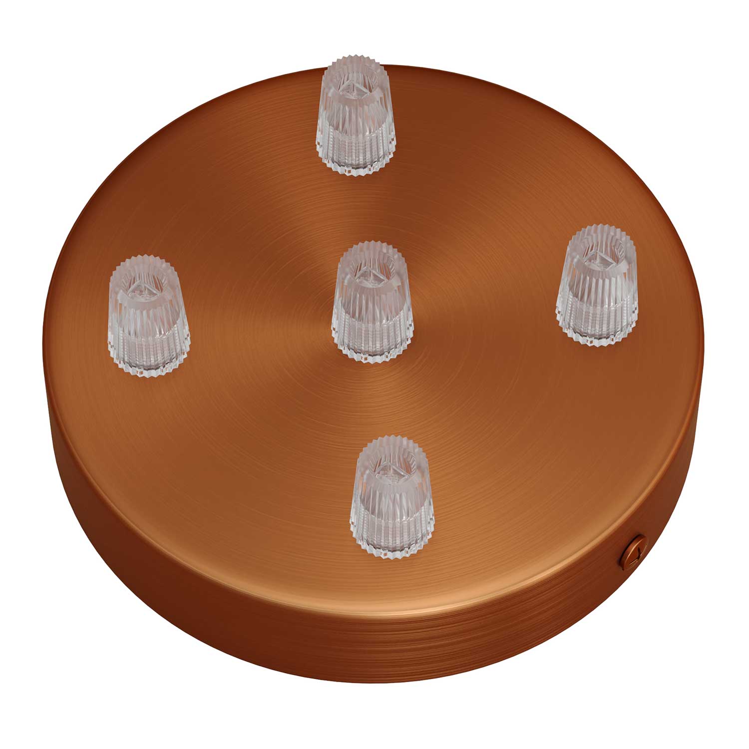 Kit rosone cilindrico in metallo a 5 fori - Rame satinato - Creative Cables