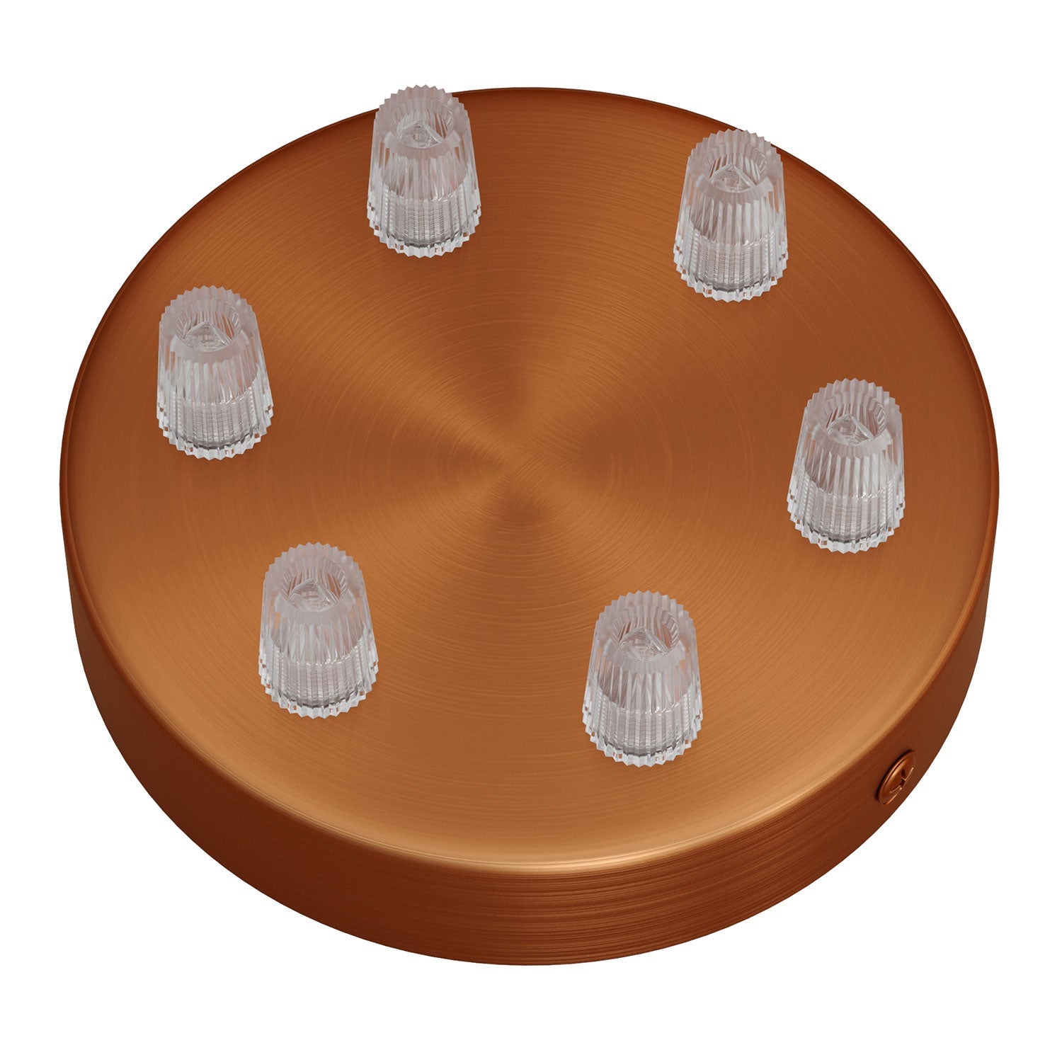 Kit rosone cilindrico in metallo a 6 fori - Rame satinato - Creative Cables