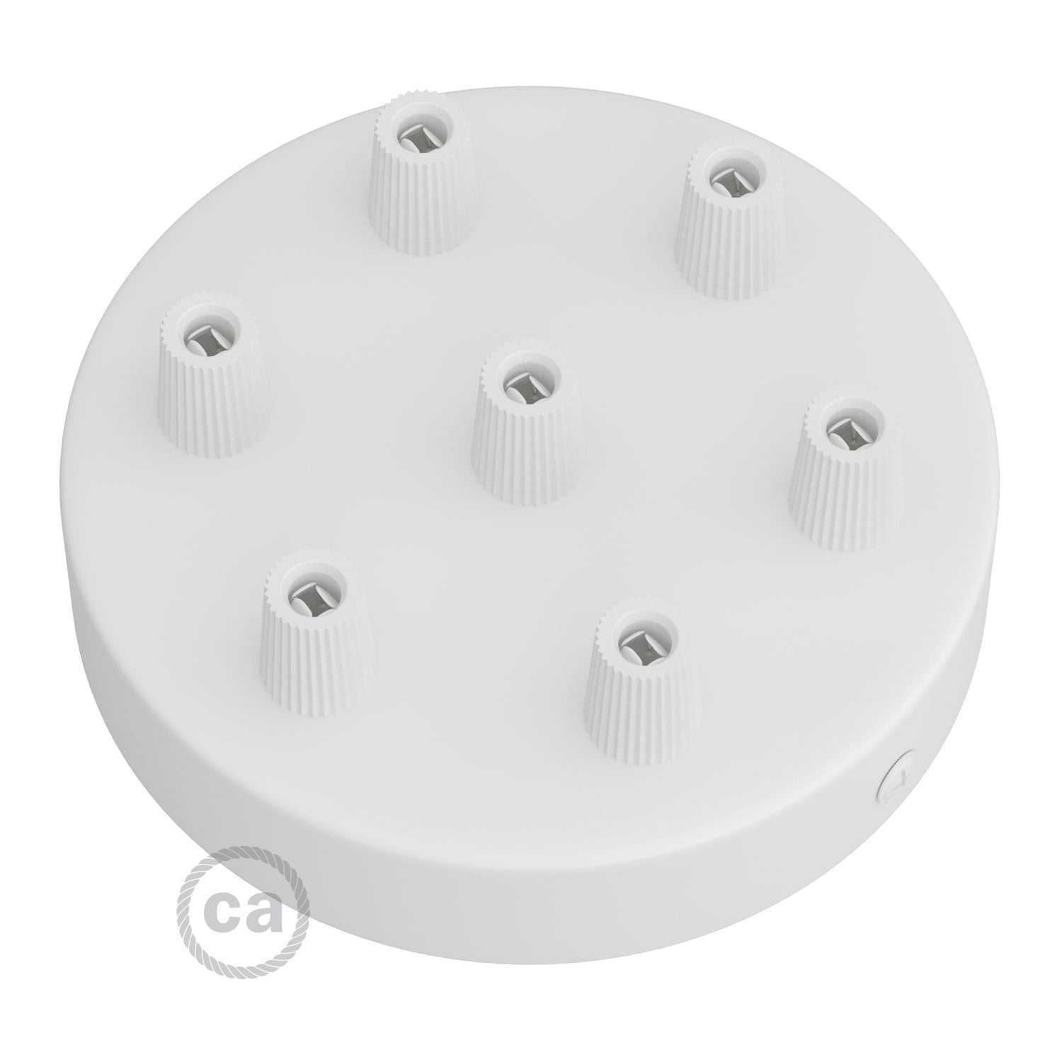 Kit rosone cilindrico in metallo a 7 fori - Bianco opaco - Creative Cables