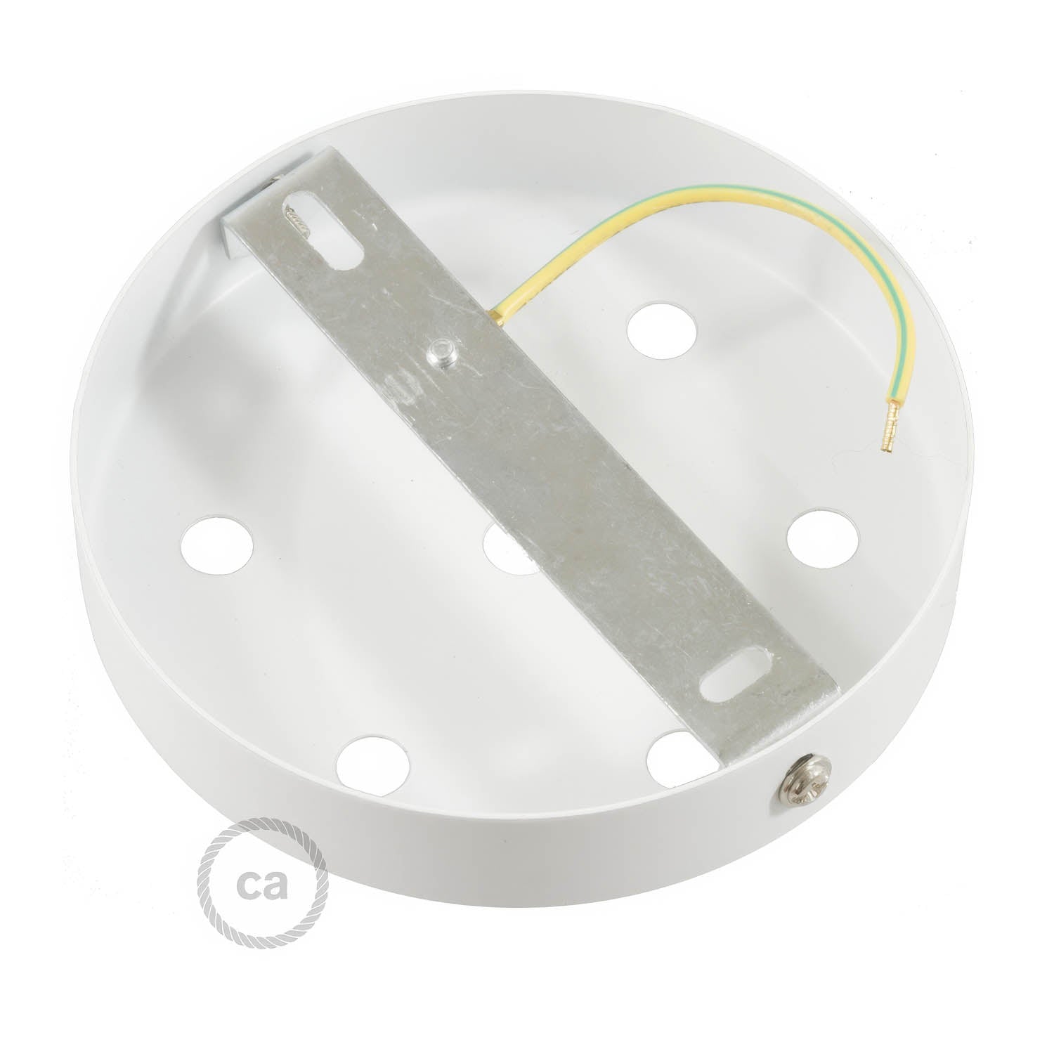 Kit rosone cilindrico in metallo a 7 fori - Bianco opaco - Creative Cables