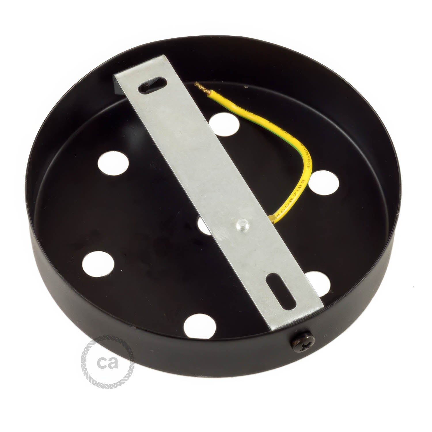 Kit rosone cilindrico in metallo a 7 fori - Nero - Creative Cables