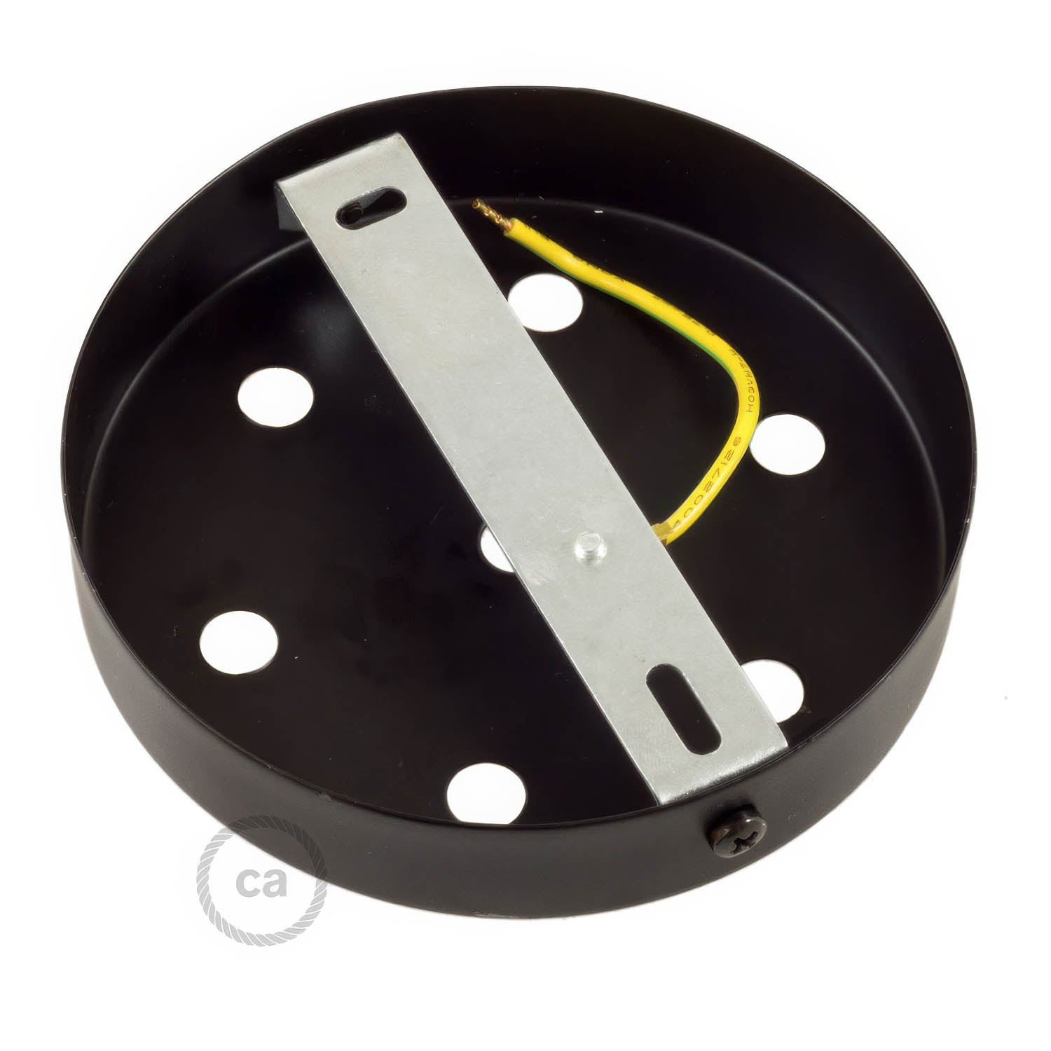 Kit rosone cilindrico in metallo a 7 fori - Nero - Creative Cables