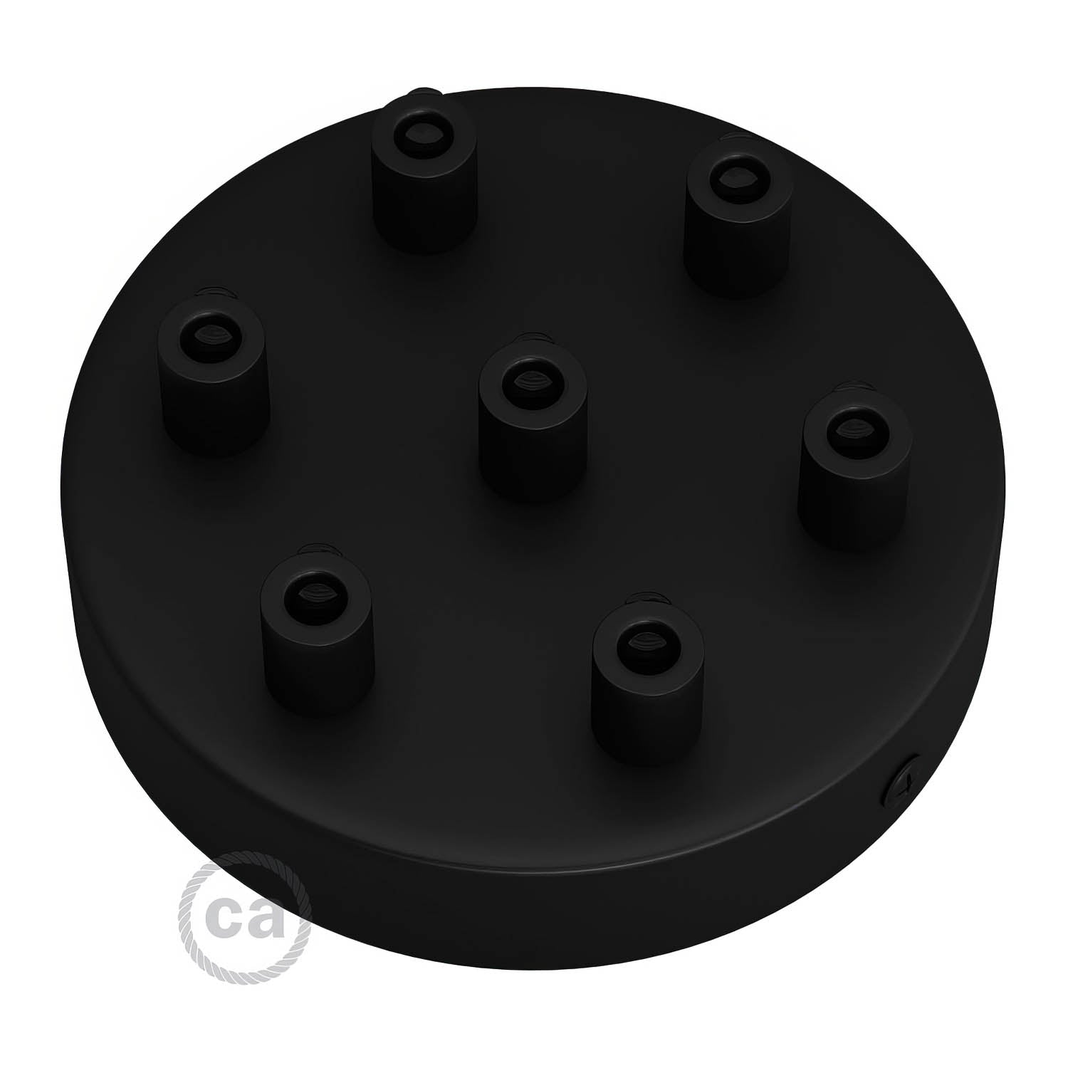 Kit rosone cilindrico in metallo a 7 fori - Nero - Creative Cables