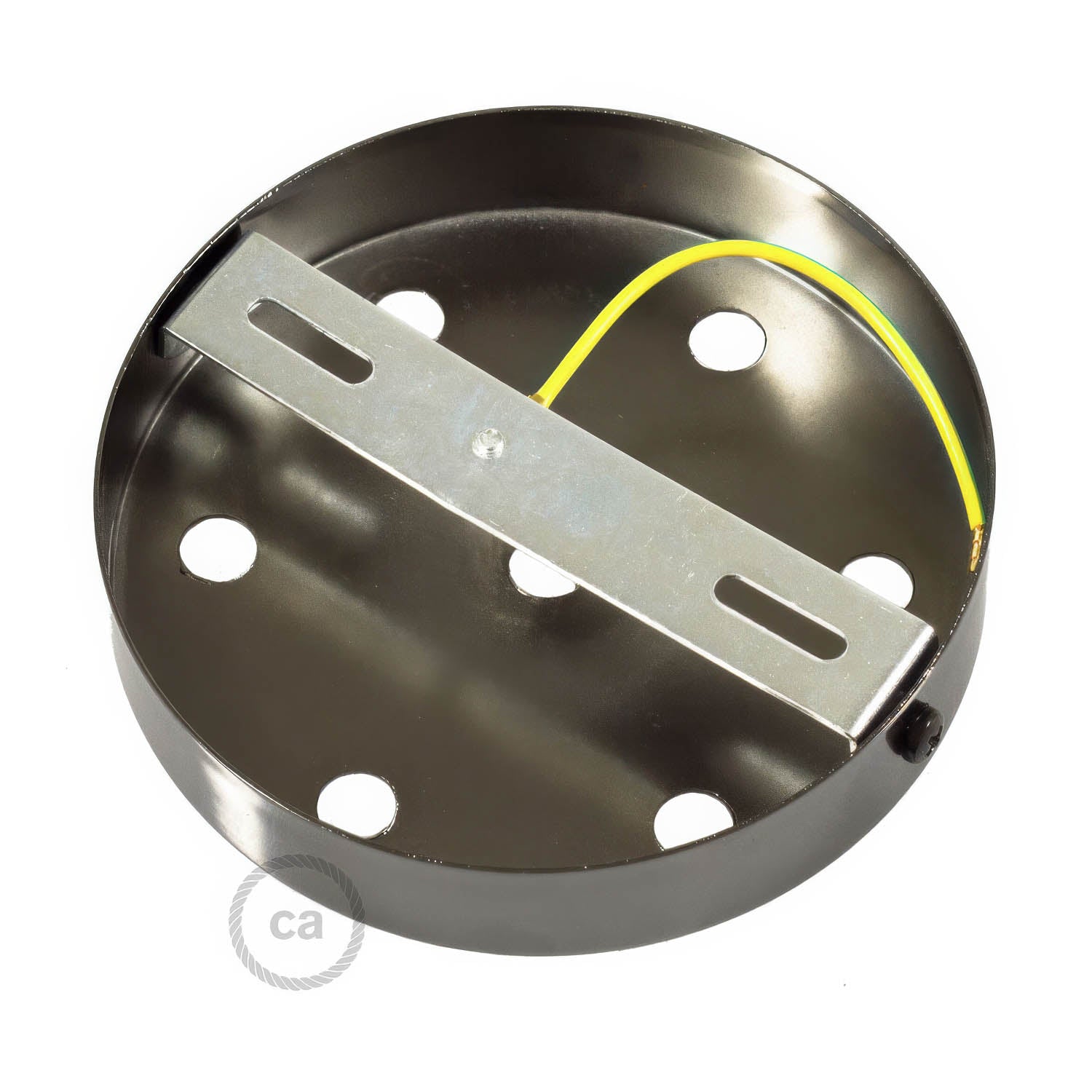 Kit rosone cilindrico in metallo a 7 fori - Nero perla - Creative Cables