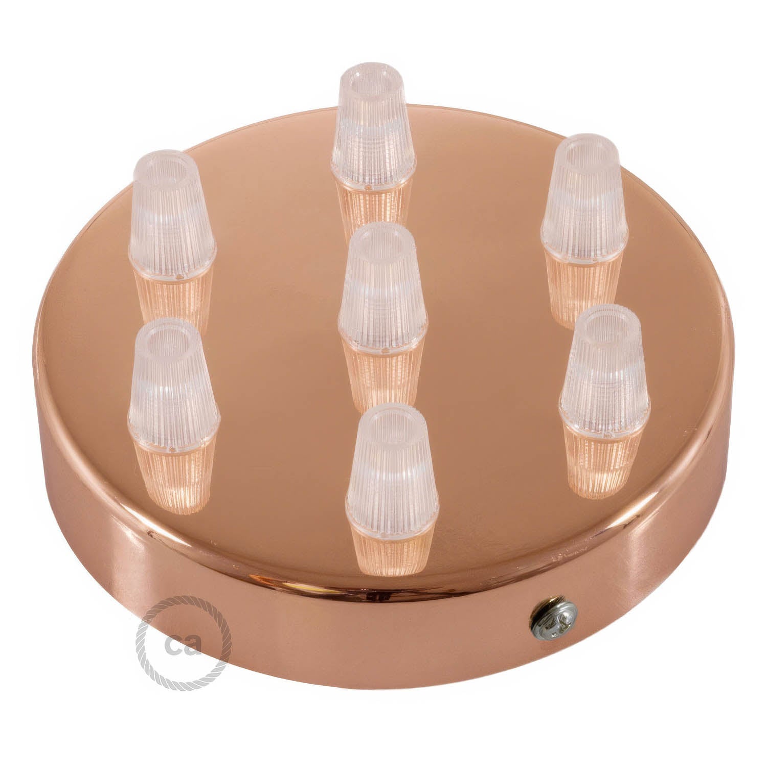 Kit rosone cilindrico in metallo a 7 fori - Rame - Creative Cables