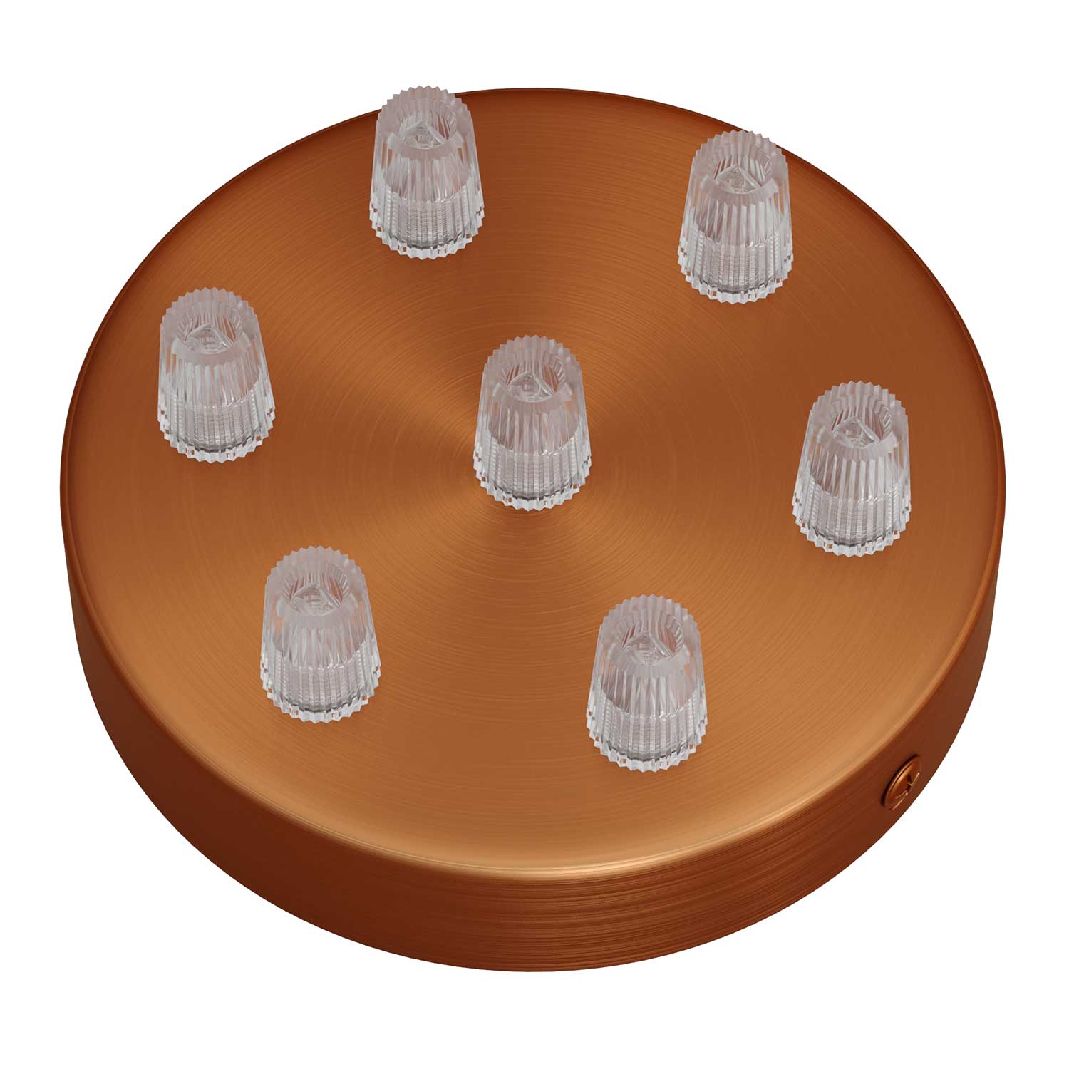 Kit rosone cilindrico in metallo a 7 fori - Rame satinato - Creative Cables