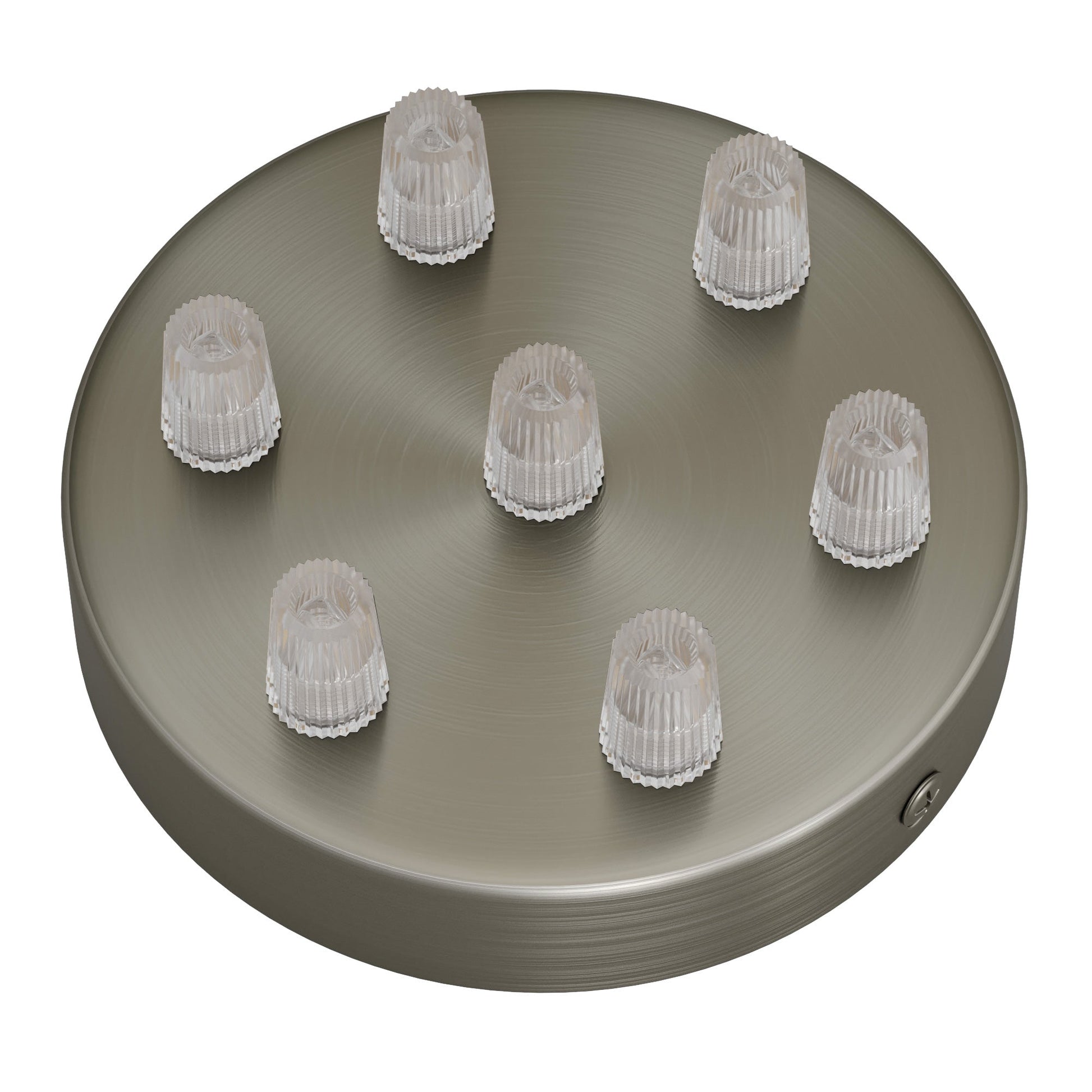 Kit rosone cilindrico in metallo a 7 fori - Titanio satinato - Creative Cables