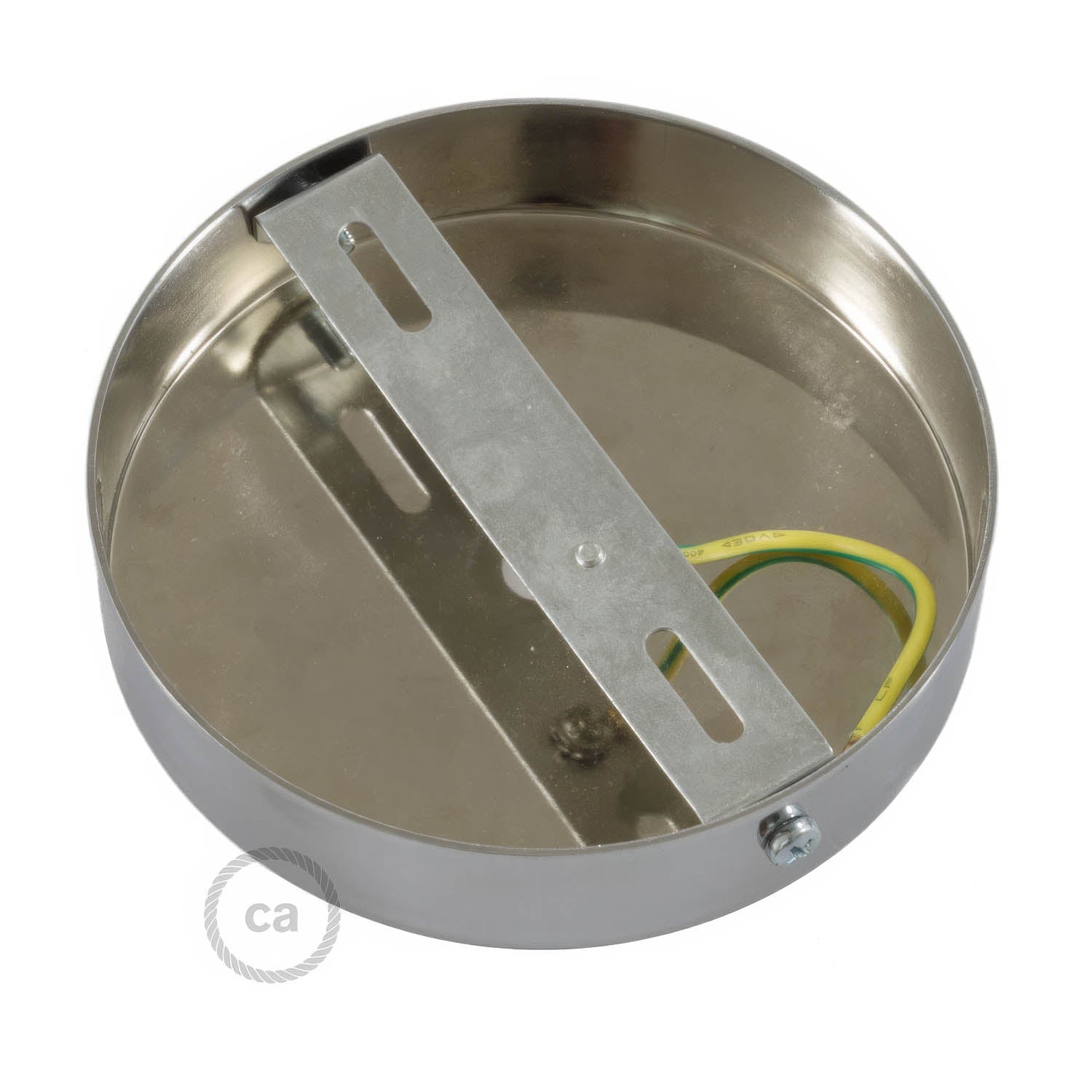 Kit rosone cilindrico in metallo con serracavo da 15 cm - Cromo - Creative Cables