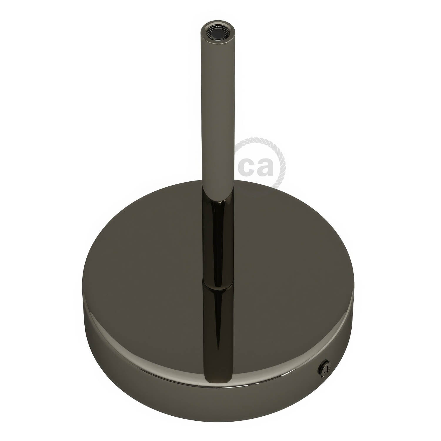 Kit rosone cilindrico in metallo con serracavo da 15 cm - Nero perla - Creative Cables