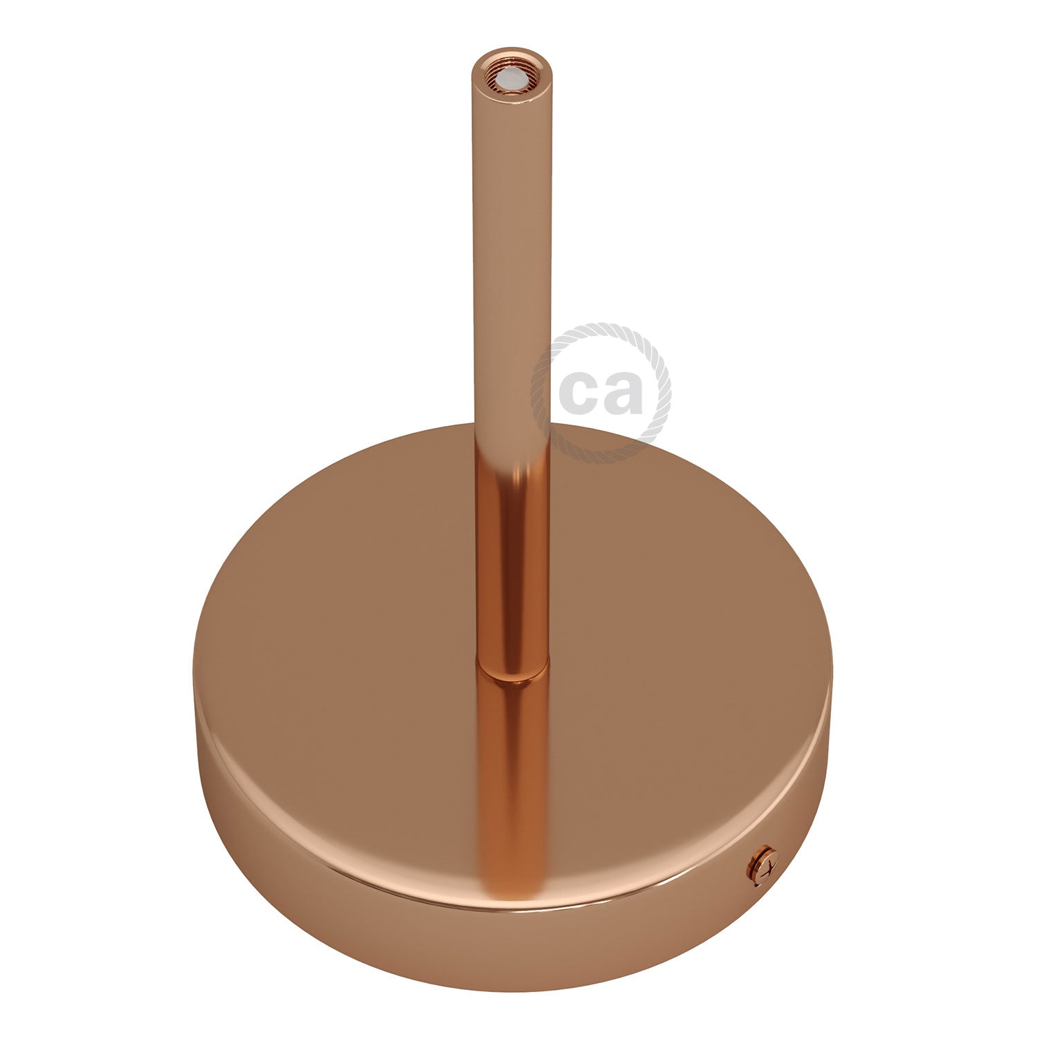 Kit rosone cilindrico in metallo con serracavo da 15 cm - Rame - Creative Cables