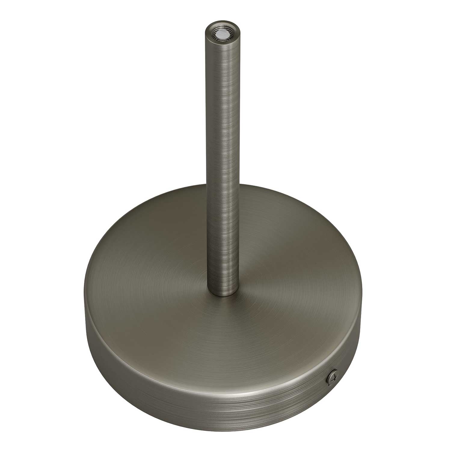 Kit rosone cilindrico in metallo con serracavo da 15 cm - Titanio satinato - Creative Cables