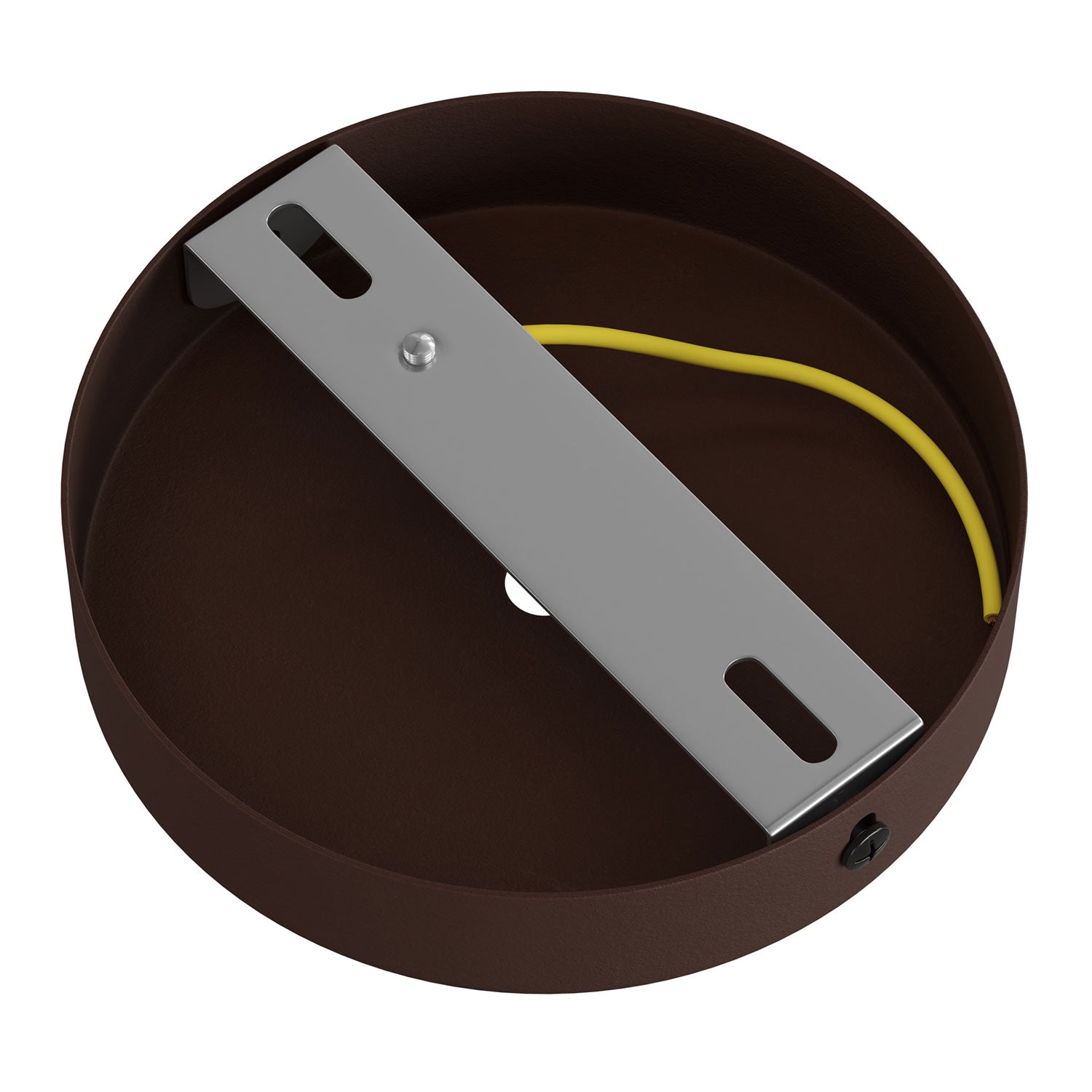 Kit rosone cilindrico in metallo con serracavo da 7 cm - Ruggine scura verniciata - Creative Cables