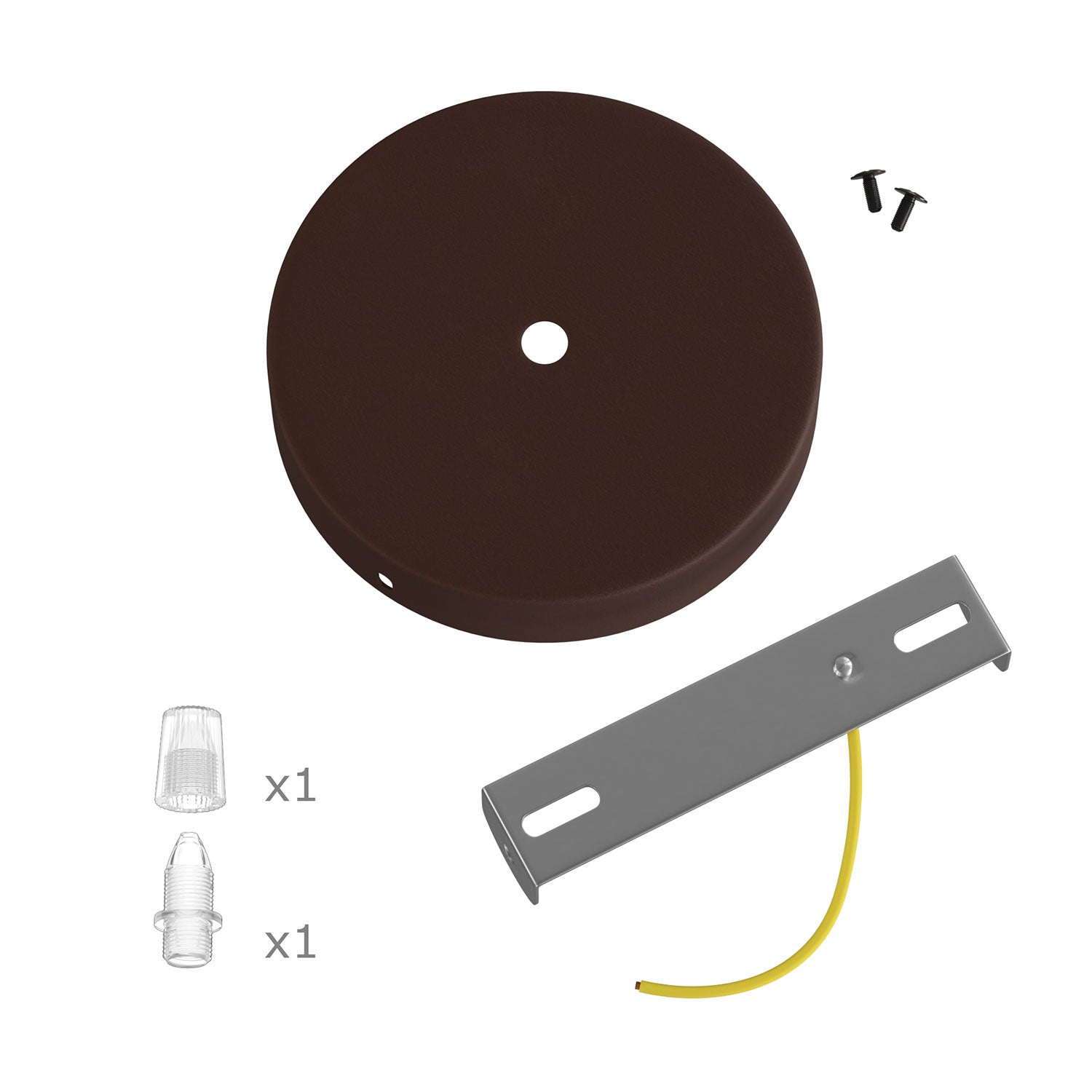 Kit rosone cilindrico in metallo - Ruggine scura verniciata Conico