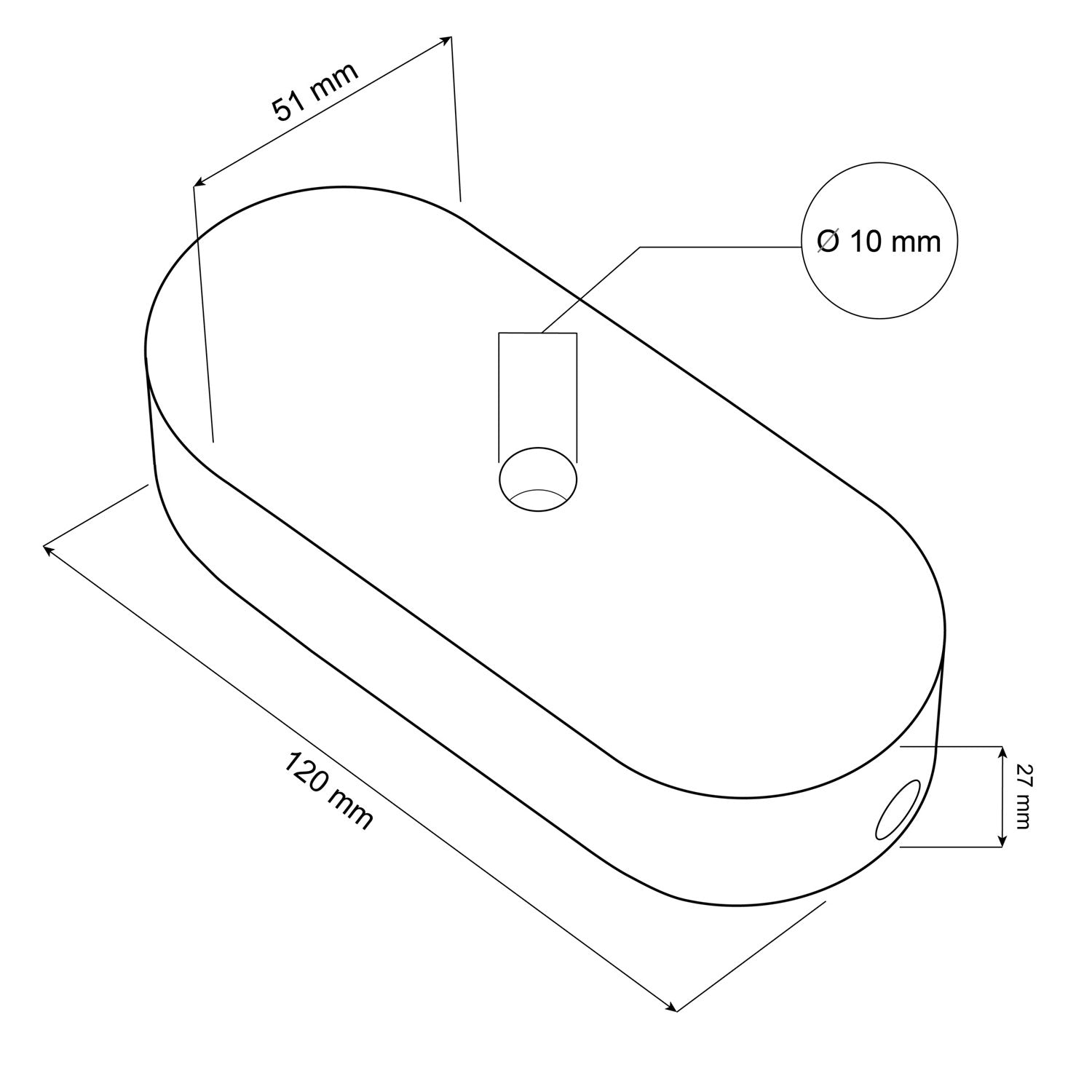Kit rosone in legno ovale - Bianco - Creative Cables